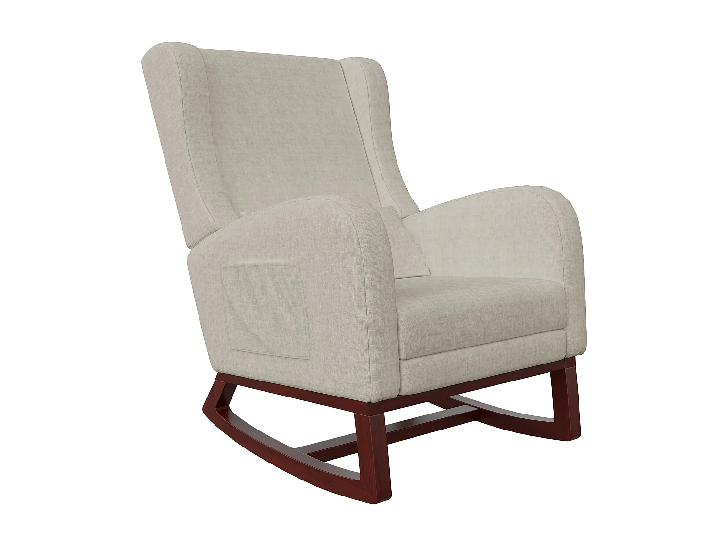 Fauteuil à bascule, Chaise à Bascule - Jambes Rétractable Chaise - Beige