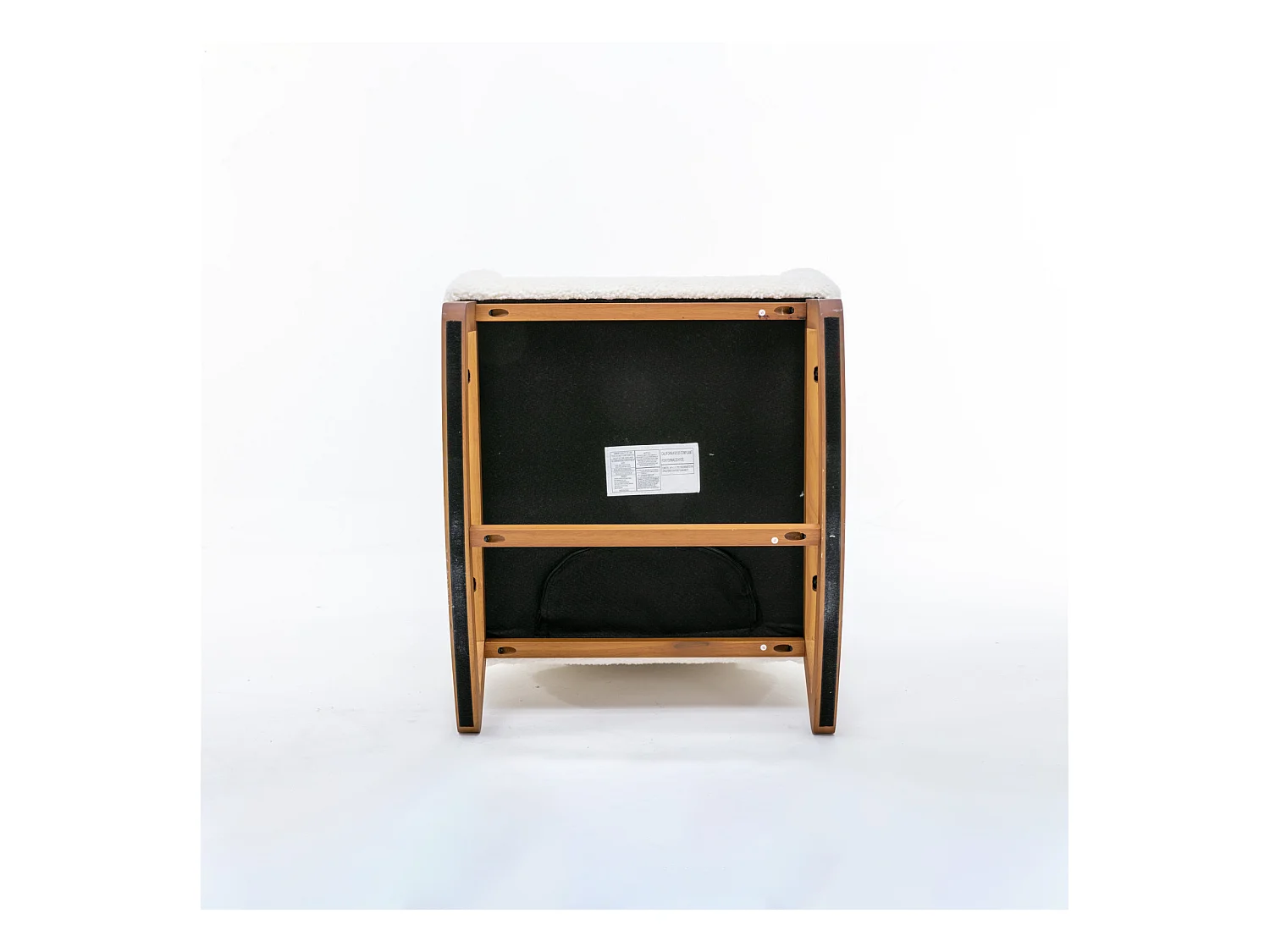 Fauteuil à Bascule - Rocking chair - Dossier Capitonné Pieds en Bois - Blanc