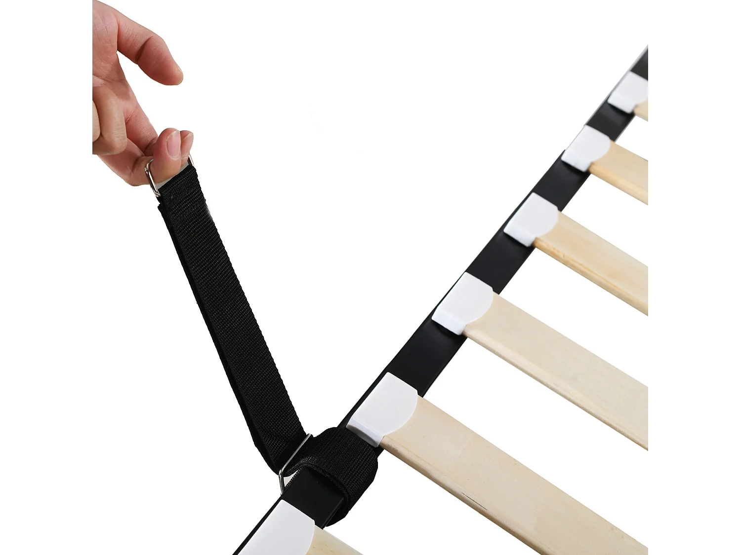 Cama canapé de 90x200cm, cama infantil tapizada en lino, con somier de láminas y cabecero, color beige