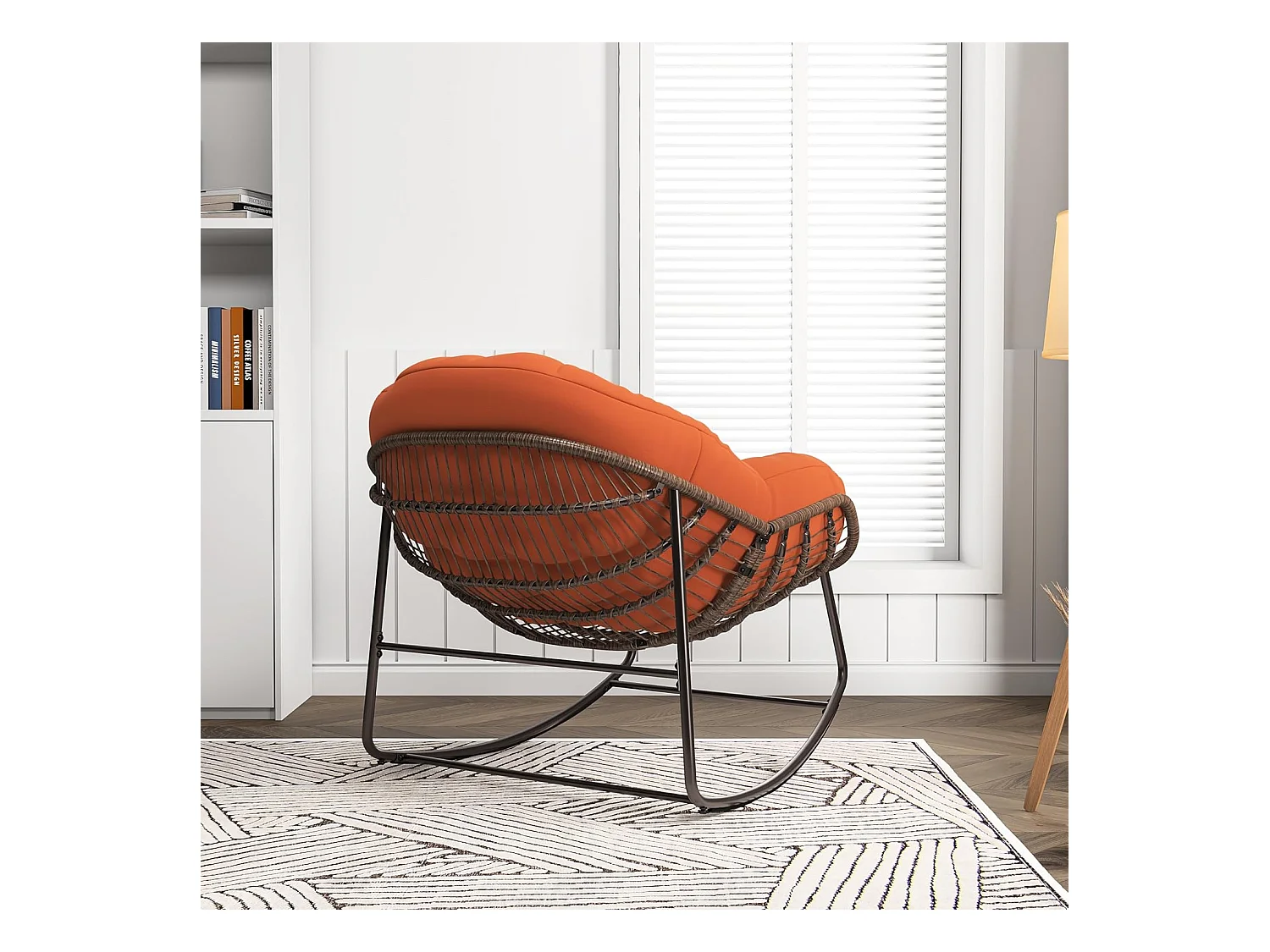 Schaukelstuhl - Übergroßer Schaukelstuhl - mit gepolsterter Sitzfläche, Orange