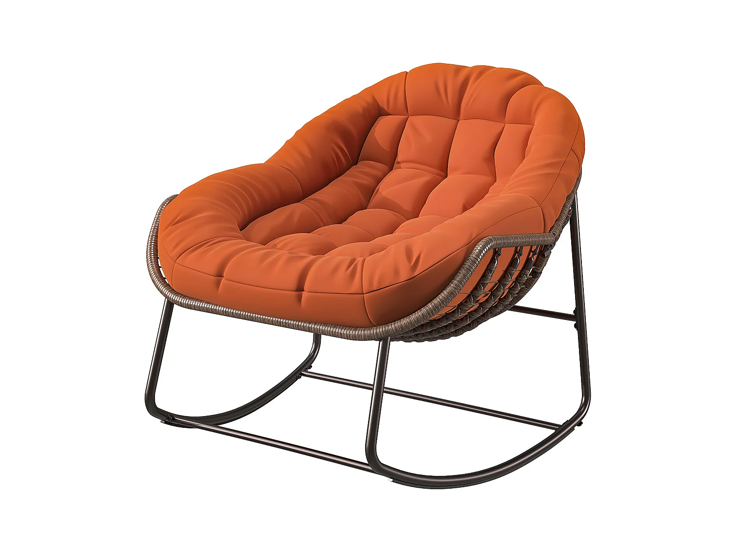 Schaukelstuhl - Übergroßer Schaukelstuhl - mit gepolsterter Sitzfläche, Orange