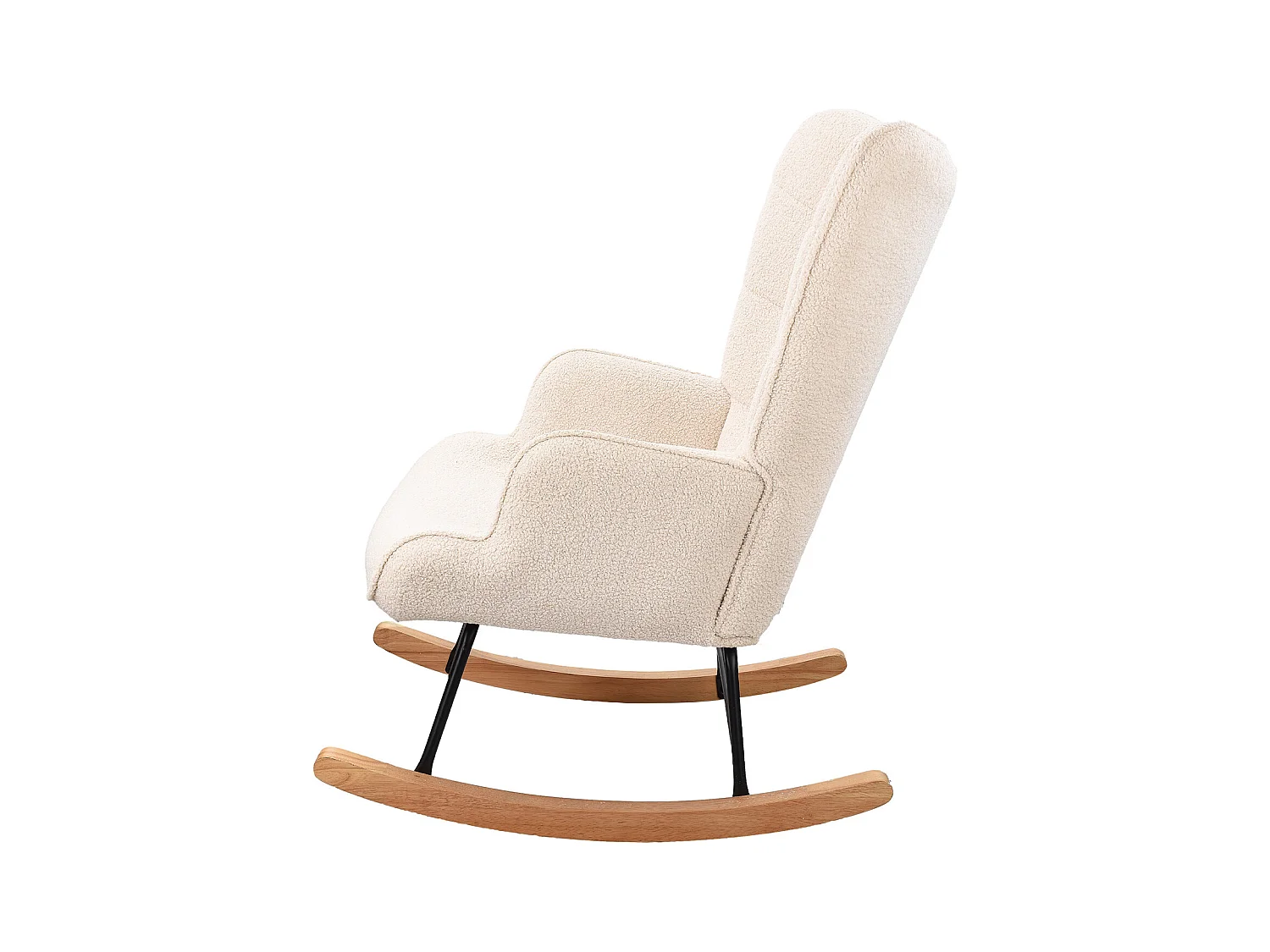Fauteuil à Bascule Adulte - Chaise à Bascule d'extérieur Ergonomique - pour Salon - Beige