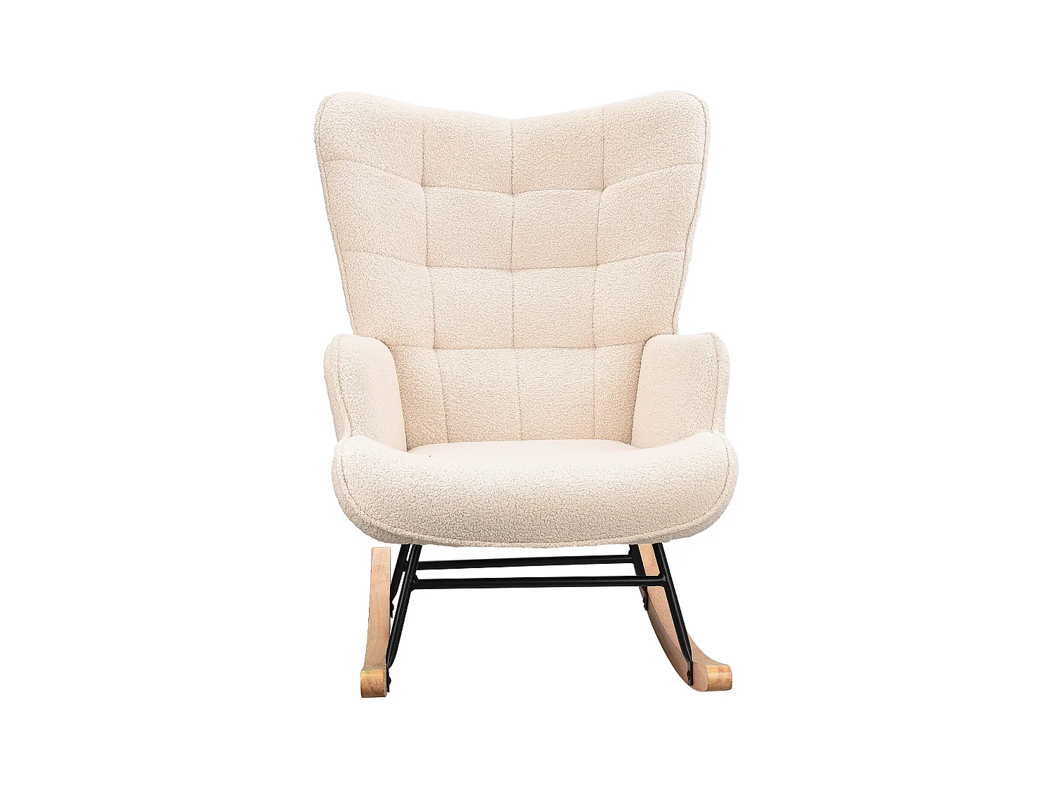 Fauteuil à Bascule Adulte - Chaise à Bascule d'extérieur Ergonomique - pour Salon - Beige