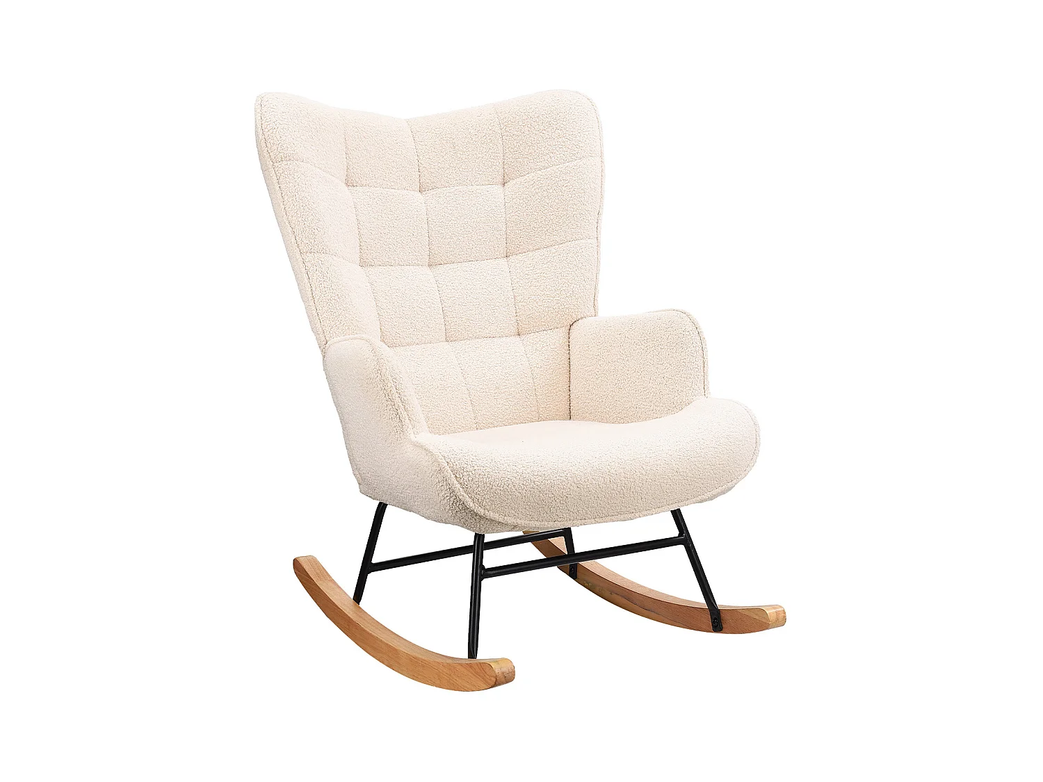 Fauteuil à Bascule Adulte - Chaise à Bascule d'extérieur Ergonomique - pour Salon - Beige