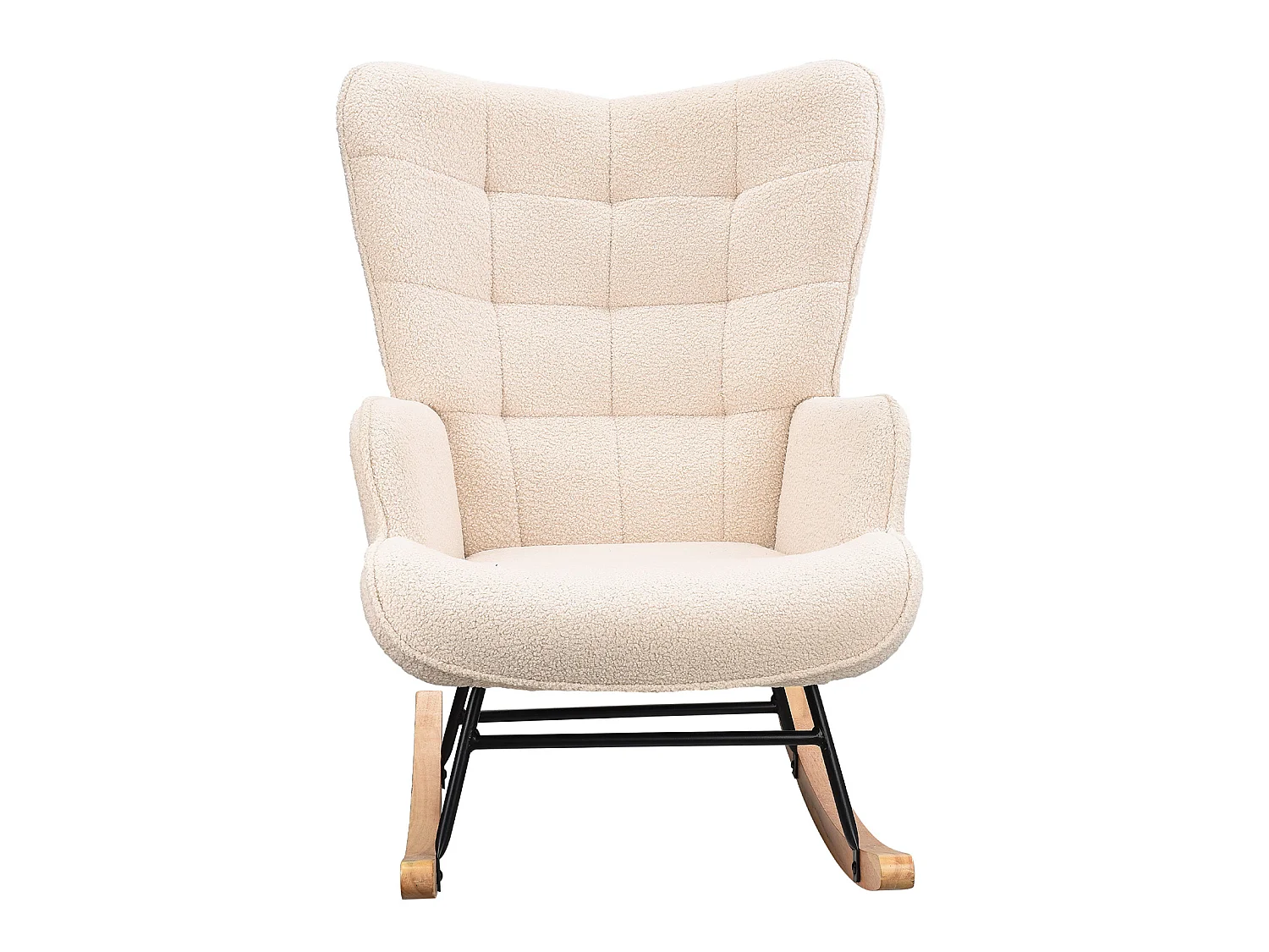 Fauteuil à Bascule Adulte - Chaise à Bascule d'extérieur Ergonomique - pour Salon - Beige
