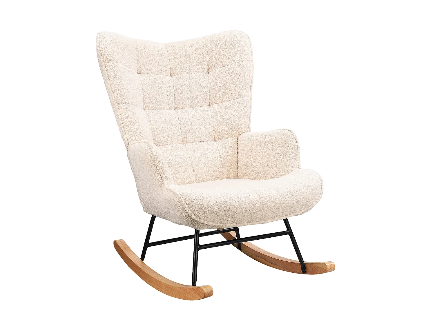 Fauteuil à Bascule Adulte - Chaise à Bascule d'extérieur Ergonomique - pour Salon - Beige
