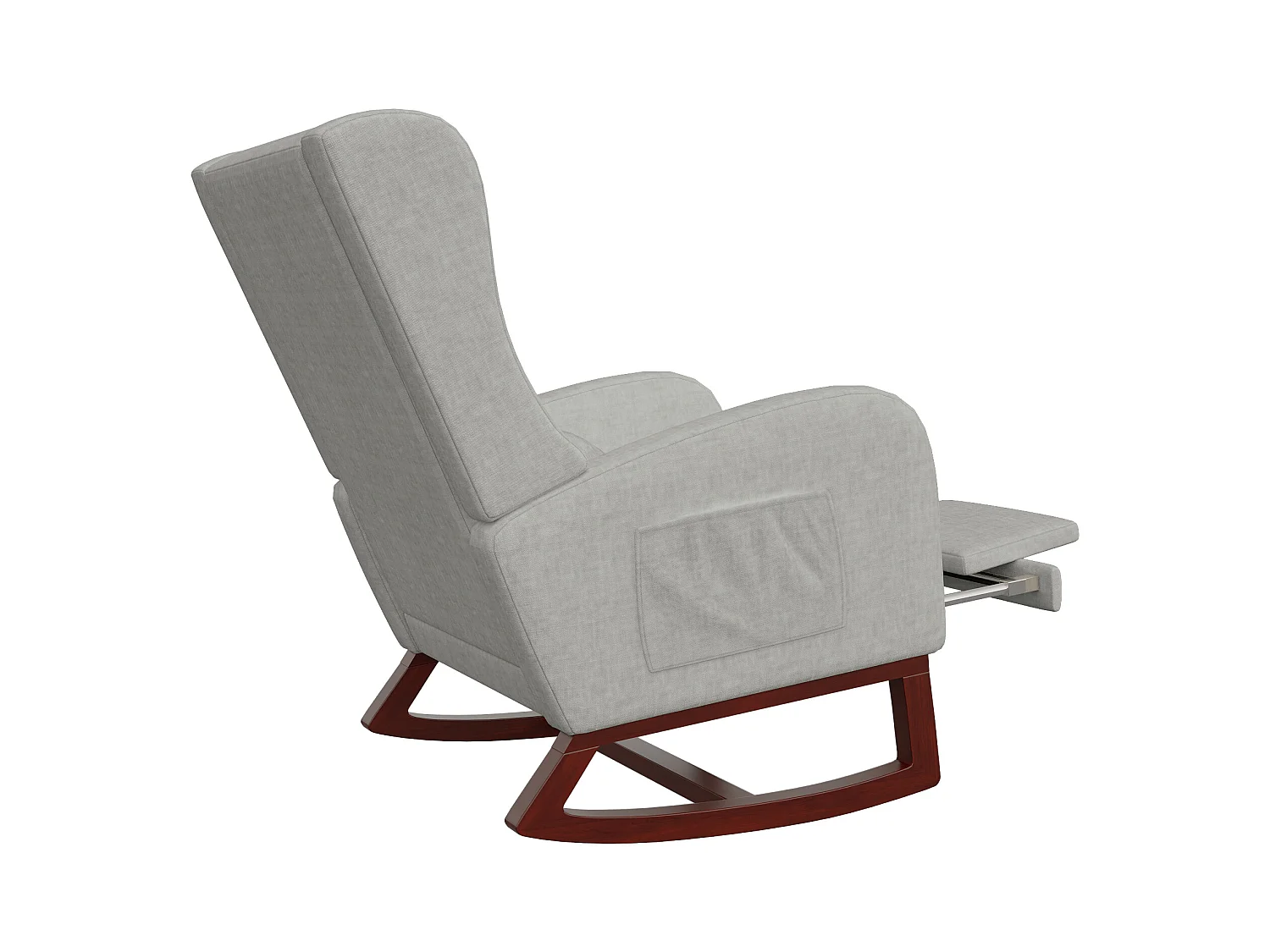 Fauteuil à bascule, Chaise à Bascule - Jambes Rétractable Chaise - Gris