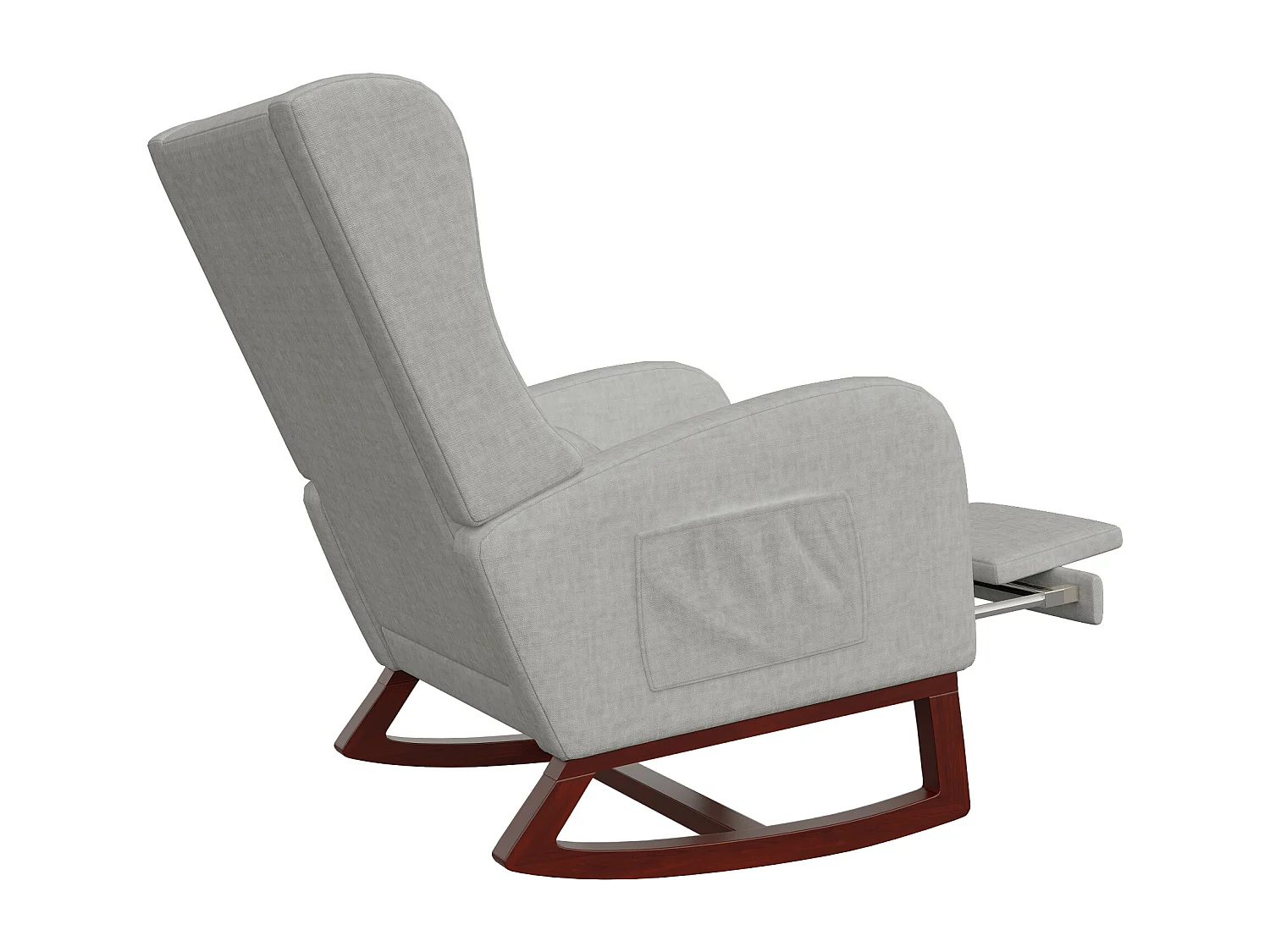 Fauteuil à bascule, Chaise à Bascule - Jambes Rétractable Chaise - Gris