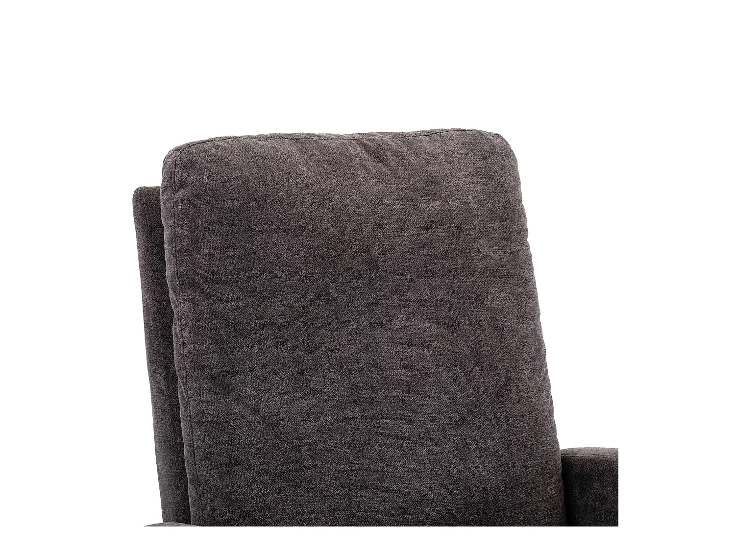 Fauteuil à Bascule - Rocking chair - Dossier Capitonné Pieds en Bois - Marron