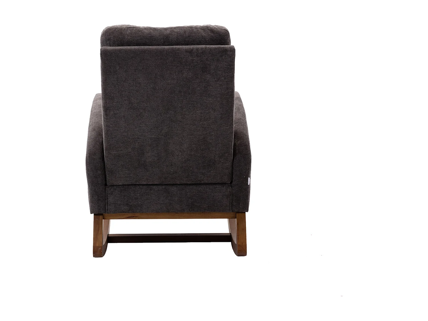 Schaukelstuhl - Gepolsterte Rückenlehne - Holzbeine - Braun