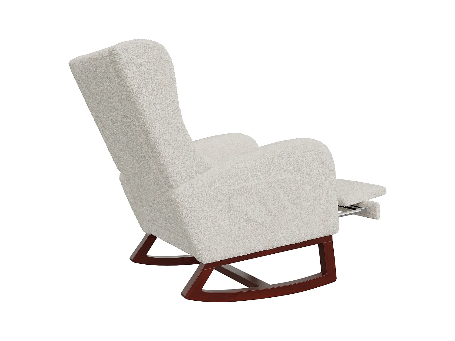 Fauteuil à bascule, Chaise à Bascule - Jambes Rétractable Chaise - Blanc