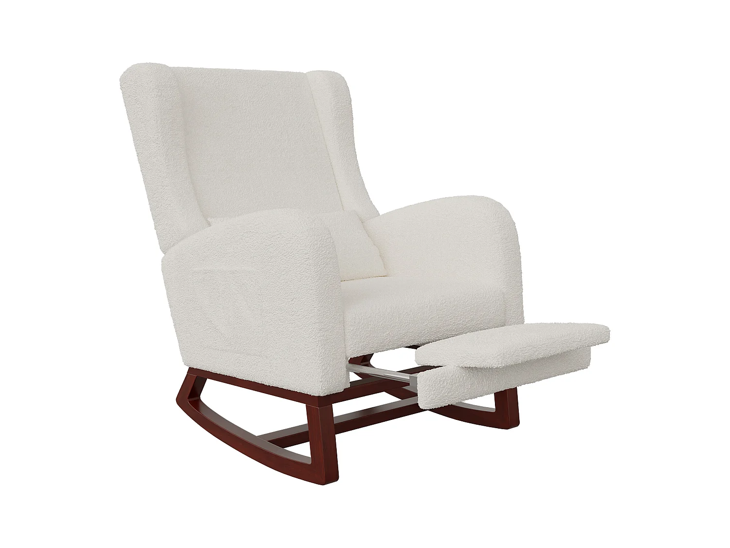 Fauteuil à bascule, Chaise à Bascule - Jambes Rétractable Chaise - Blanc