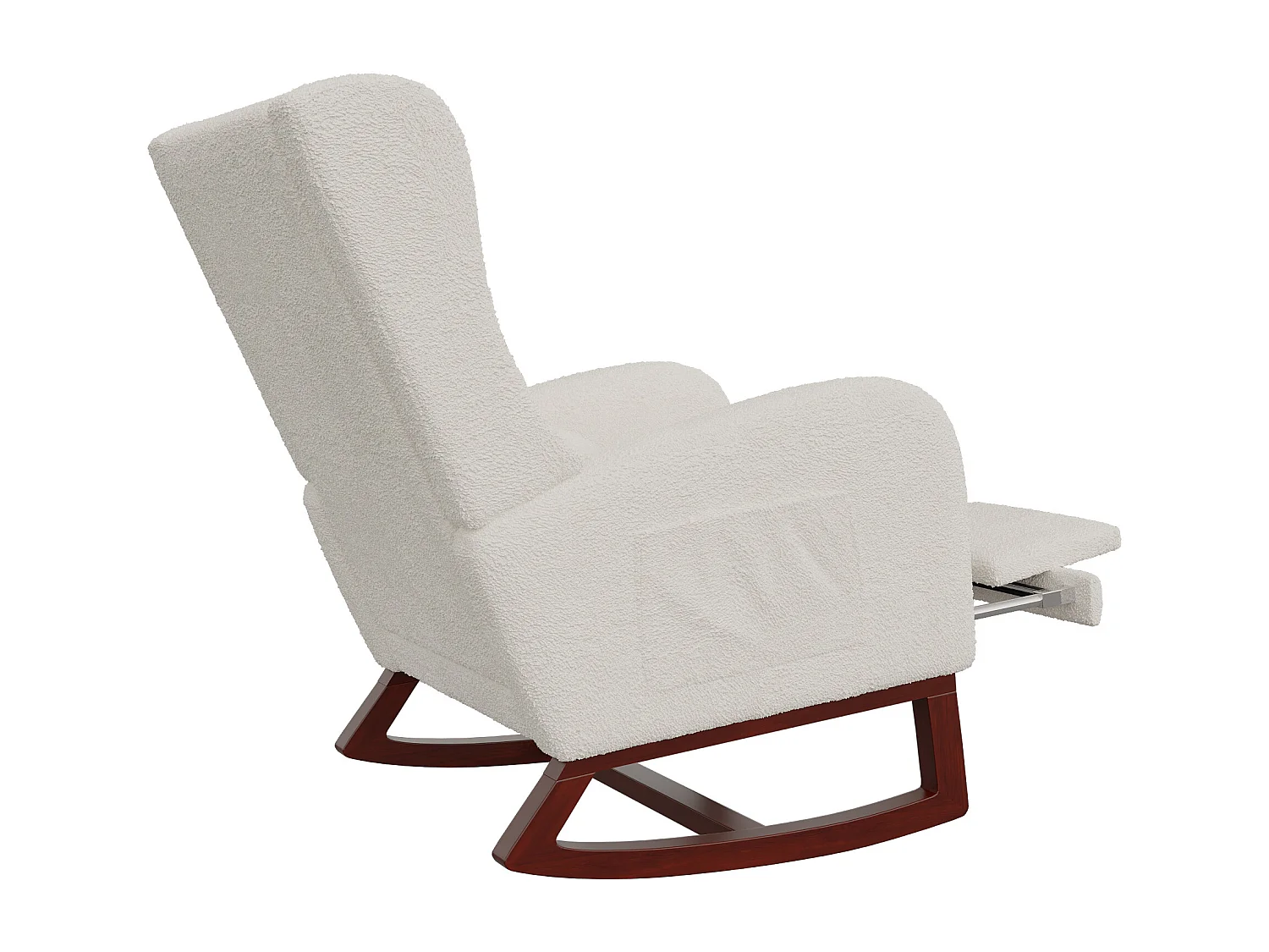 Fauteuil à bascule, Chaise à Bascule - Jambes Rétractable Chaise - Blanc