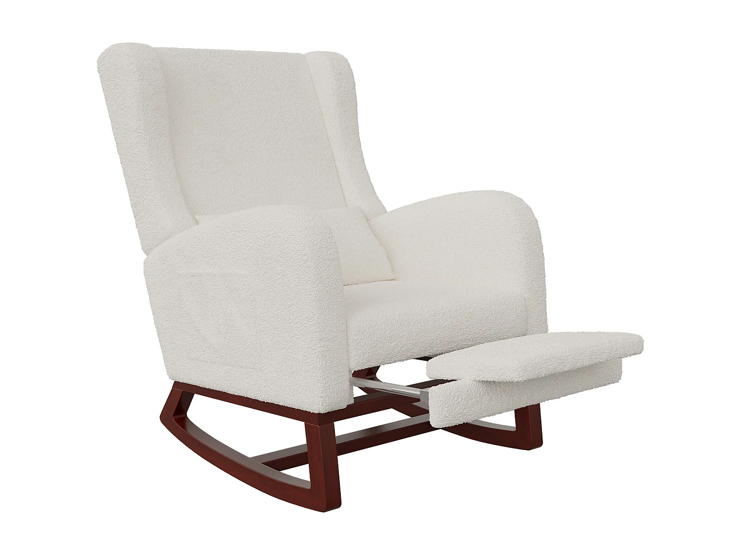 Fauteuil à bascule, Chaise à Bascule - Jambes Rétractable Chaise - Blanc