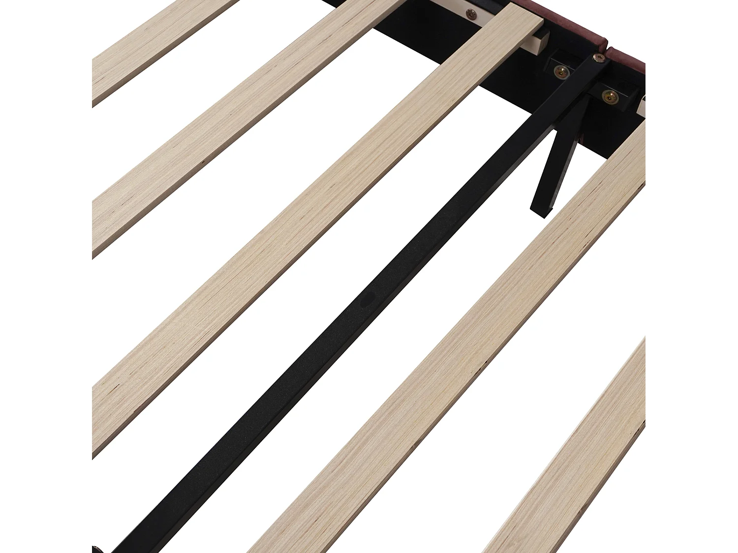 Lit simple capitonnés 90 x 200 cm, tête de lit en forme de fleur, sommier à lattes, velours, Rouge