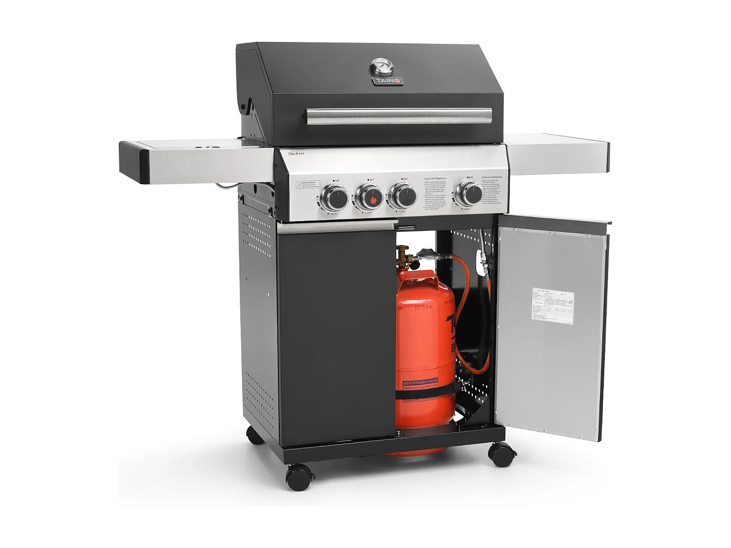 Gasgrill BLACK 3+1 + Drehspieß-Set