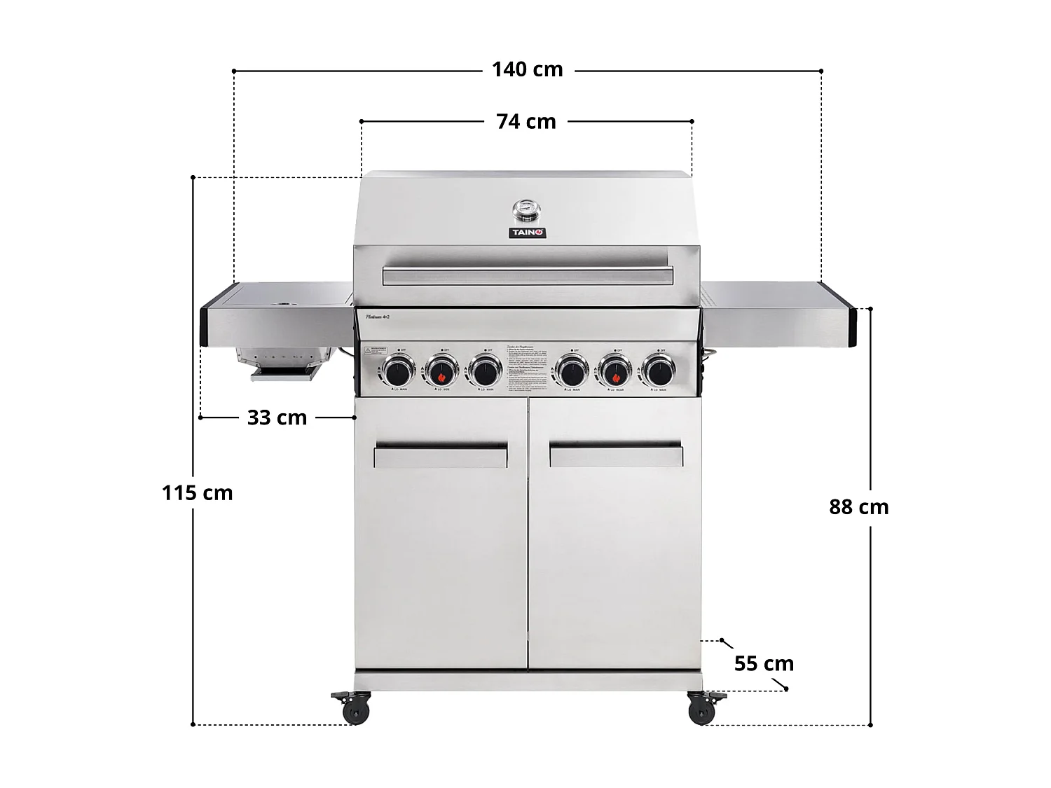 Gasgrill Set PLATINUM 4+2