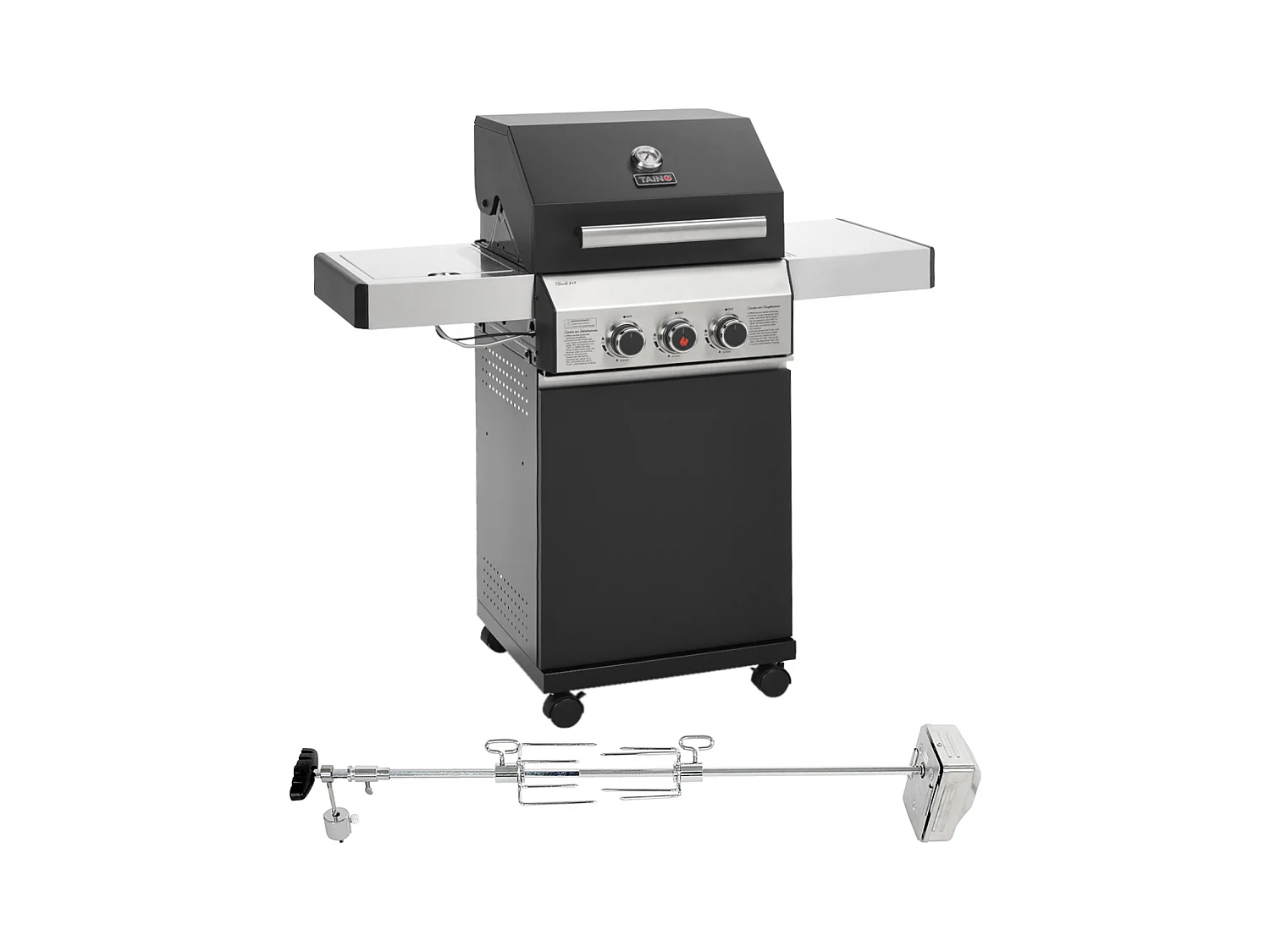 Gasgrill BLACK 2+1 + Drehspieß-Set