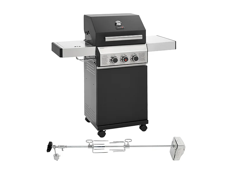 Gasgrill BLACK 2+1 + Drehspieß-Set