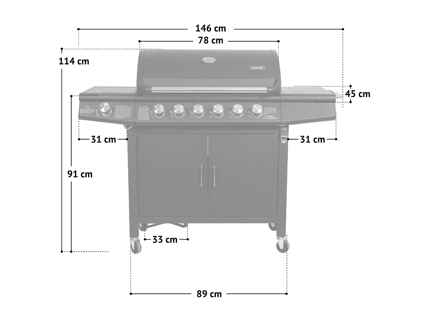 GASGRILL RED 6+1 6 Brenner