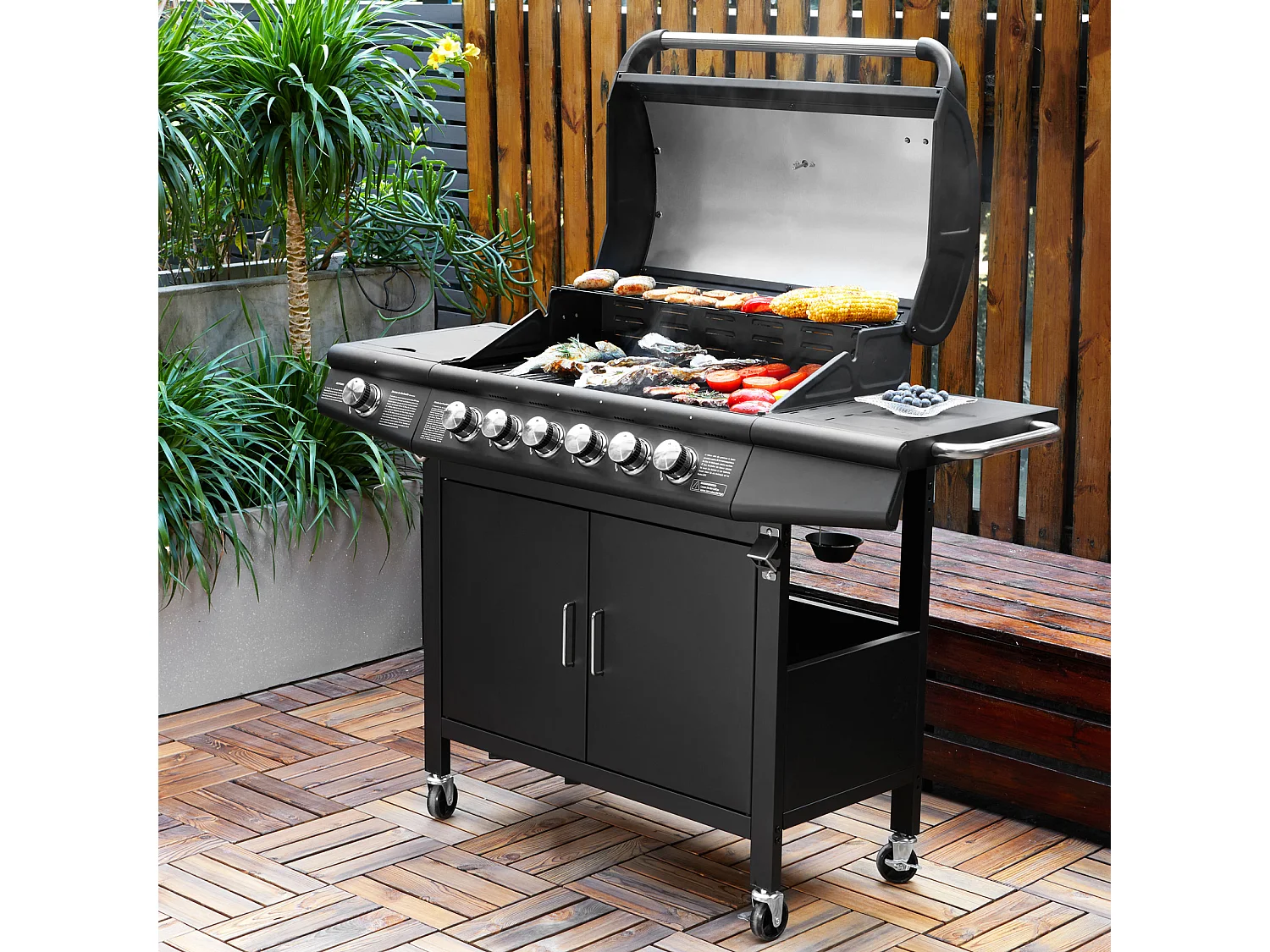 GASGRILL RED 6+1 6 Brenner