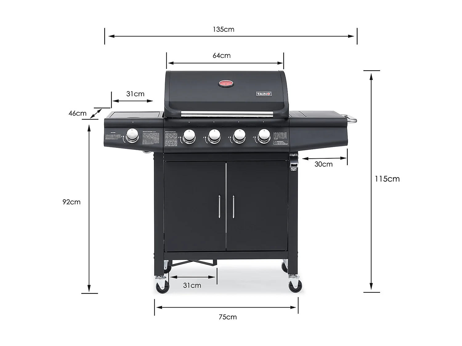 Gasgrill Set RED 4+1