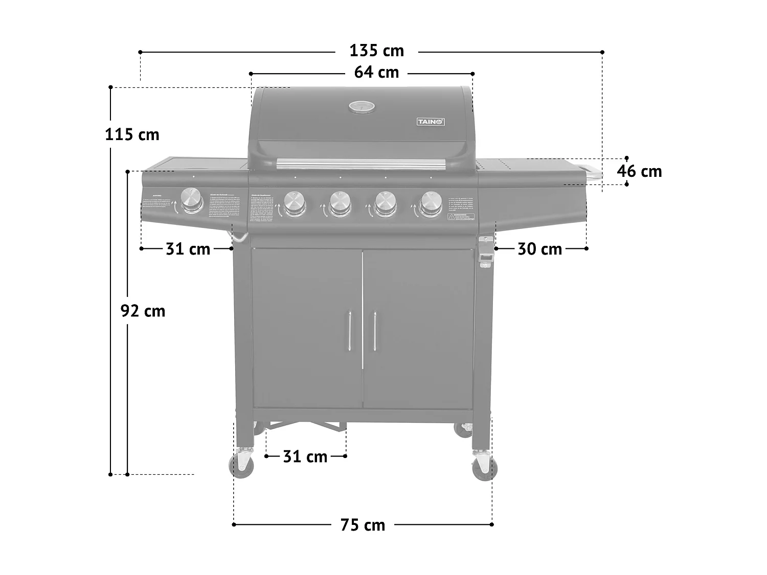 Gasgrill Set RED 4+1