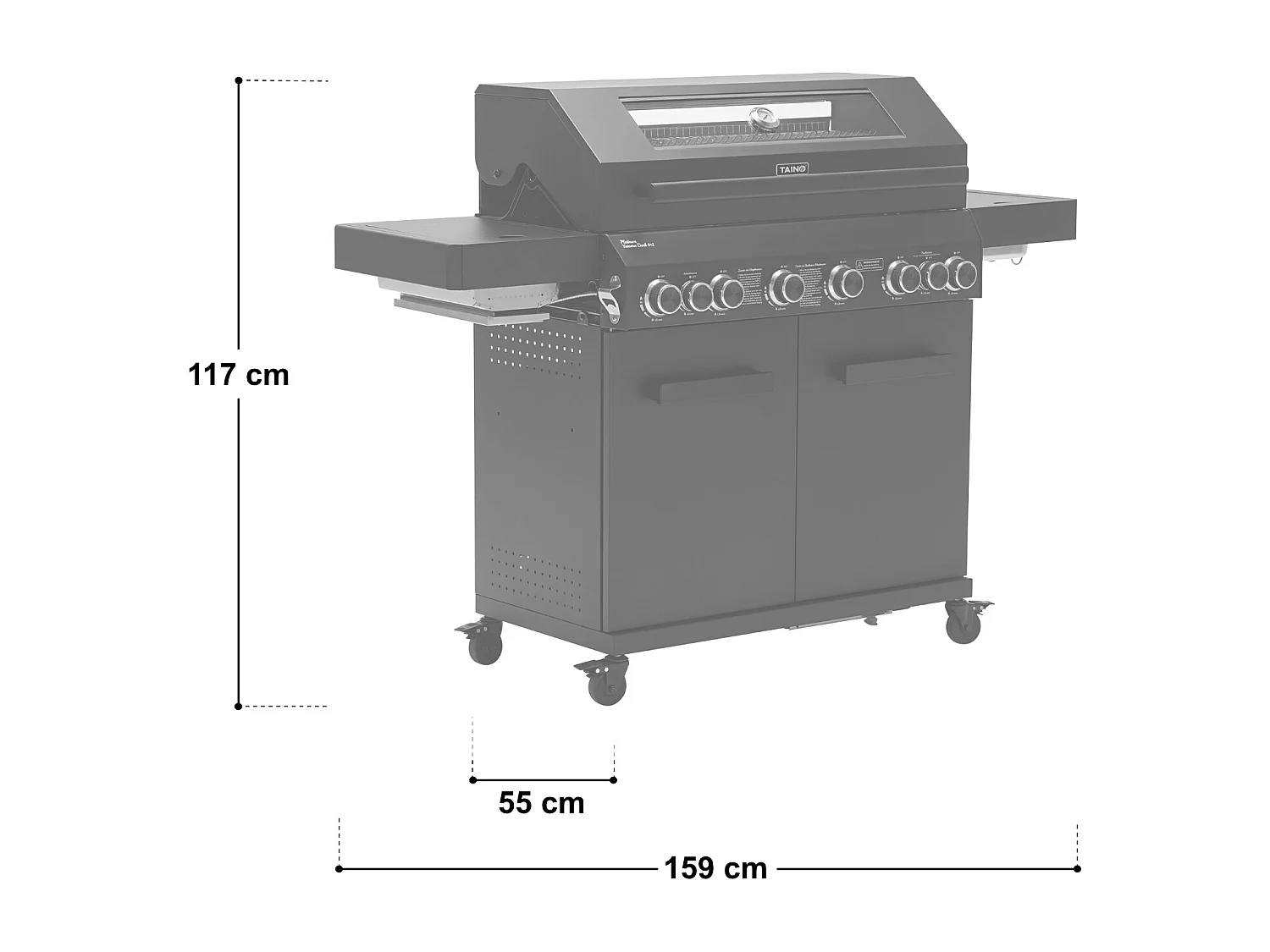 GASGRILL PLATINUM YAMARA DARK 6+2 Set