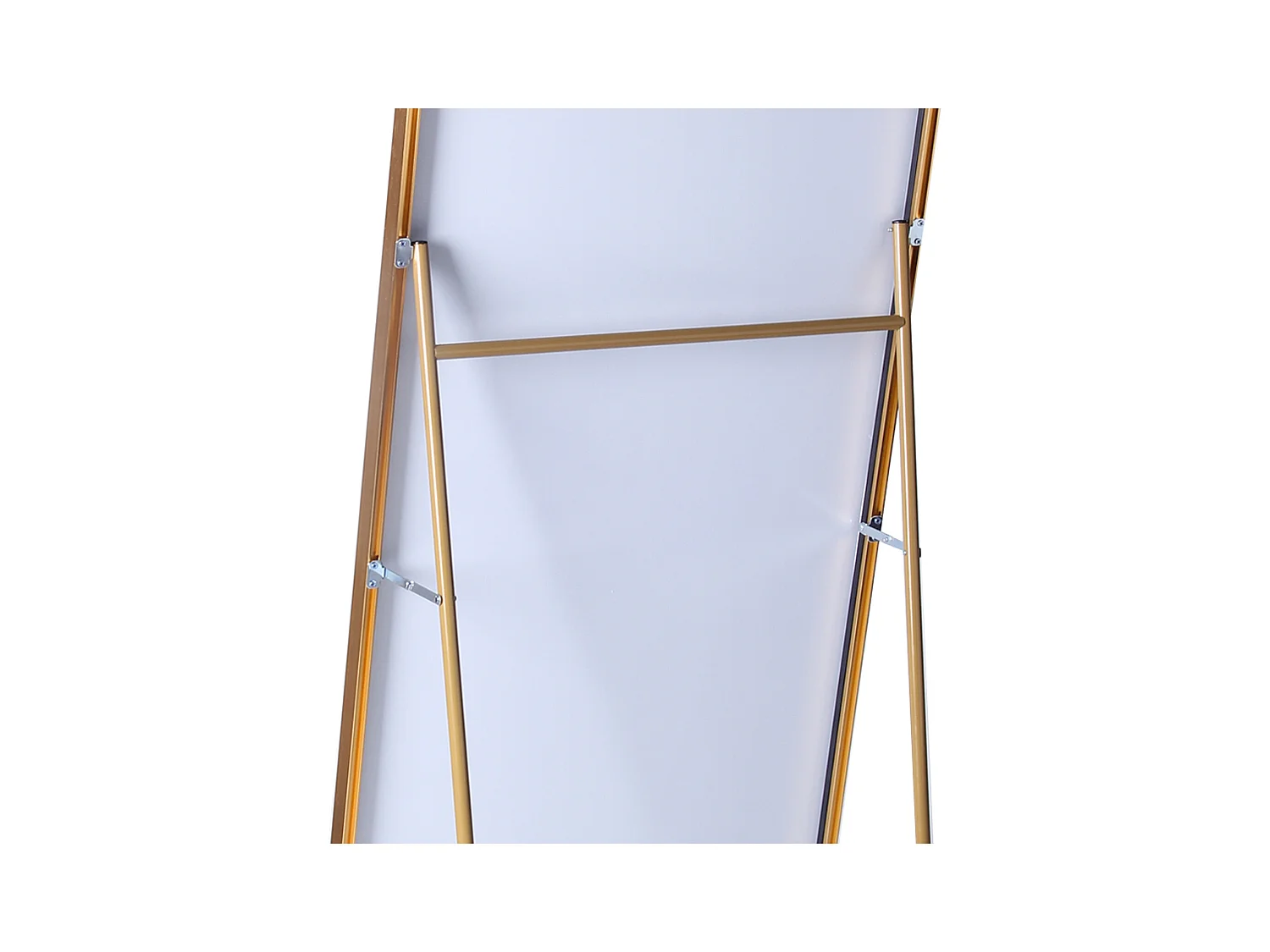 Miroir sur Pied 180x80 cm, Cadre Aluminium Doré, Miroir Mural Moderne à Poser ou Suspendre