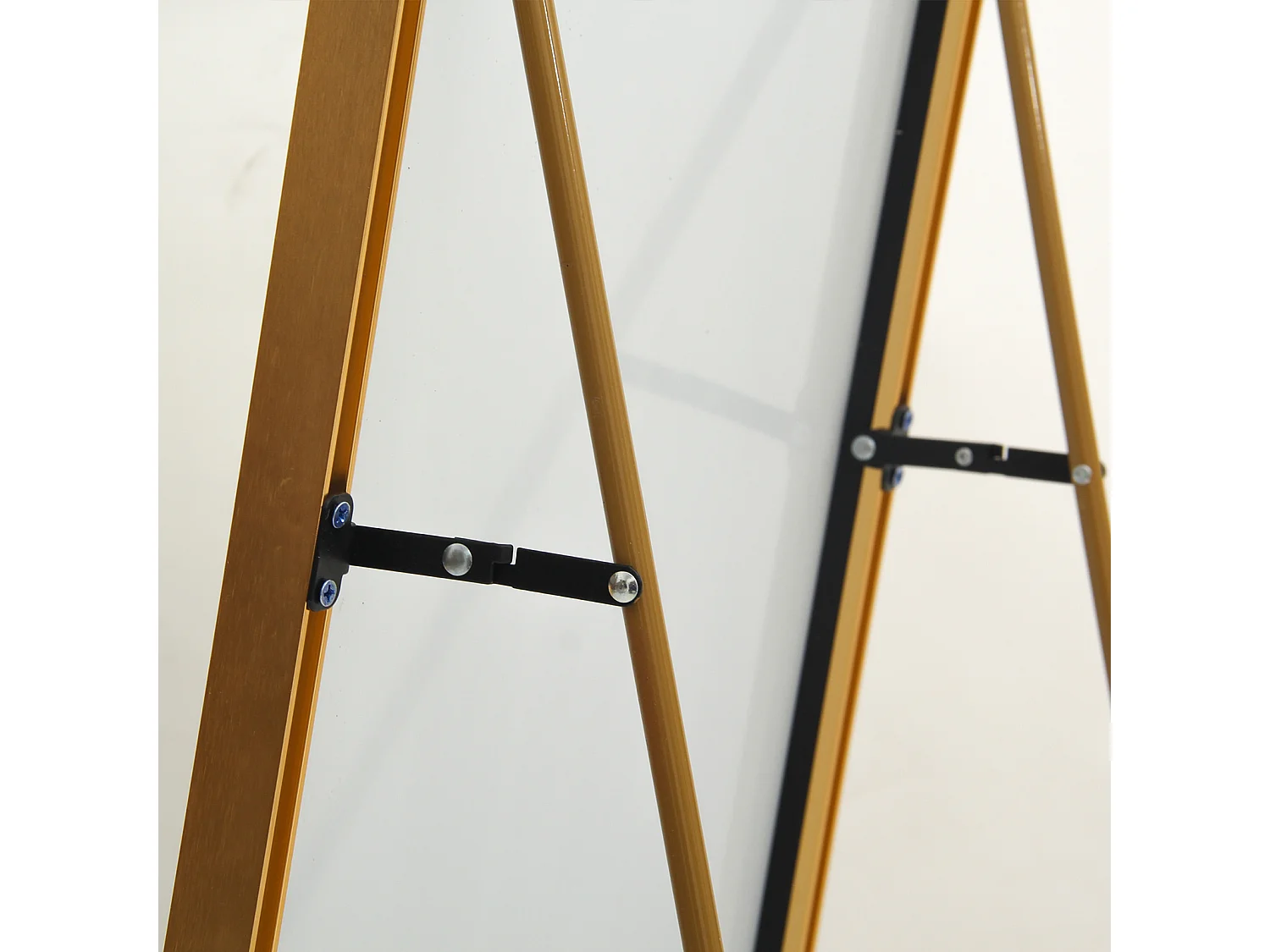 Staande spiegel 165x60 cm, gouden aluminium lijst, moderne wandspiegel om neer te zetten of op te hangen