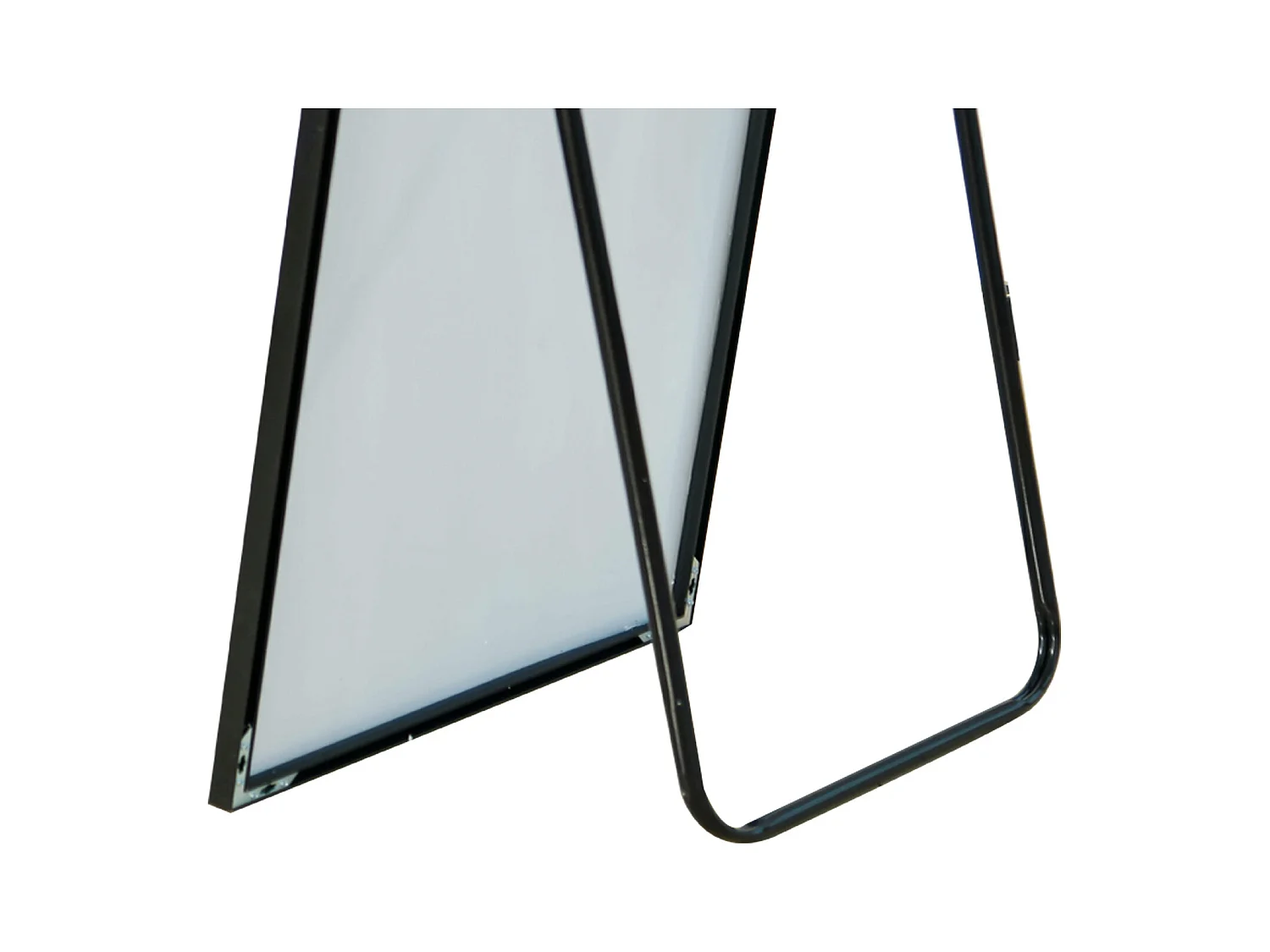 Miroir sur Pied 180x80 cm, Cadre Aluminium Noir, Miroir Mural Moderne à Poser ou Suspendre