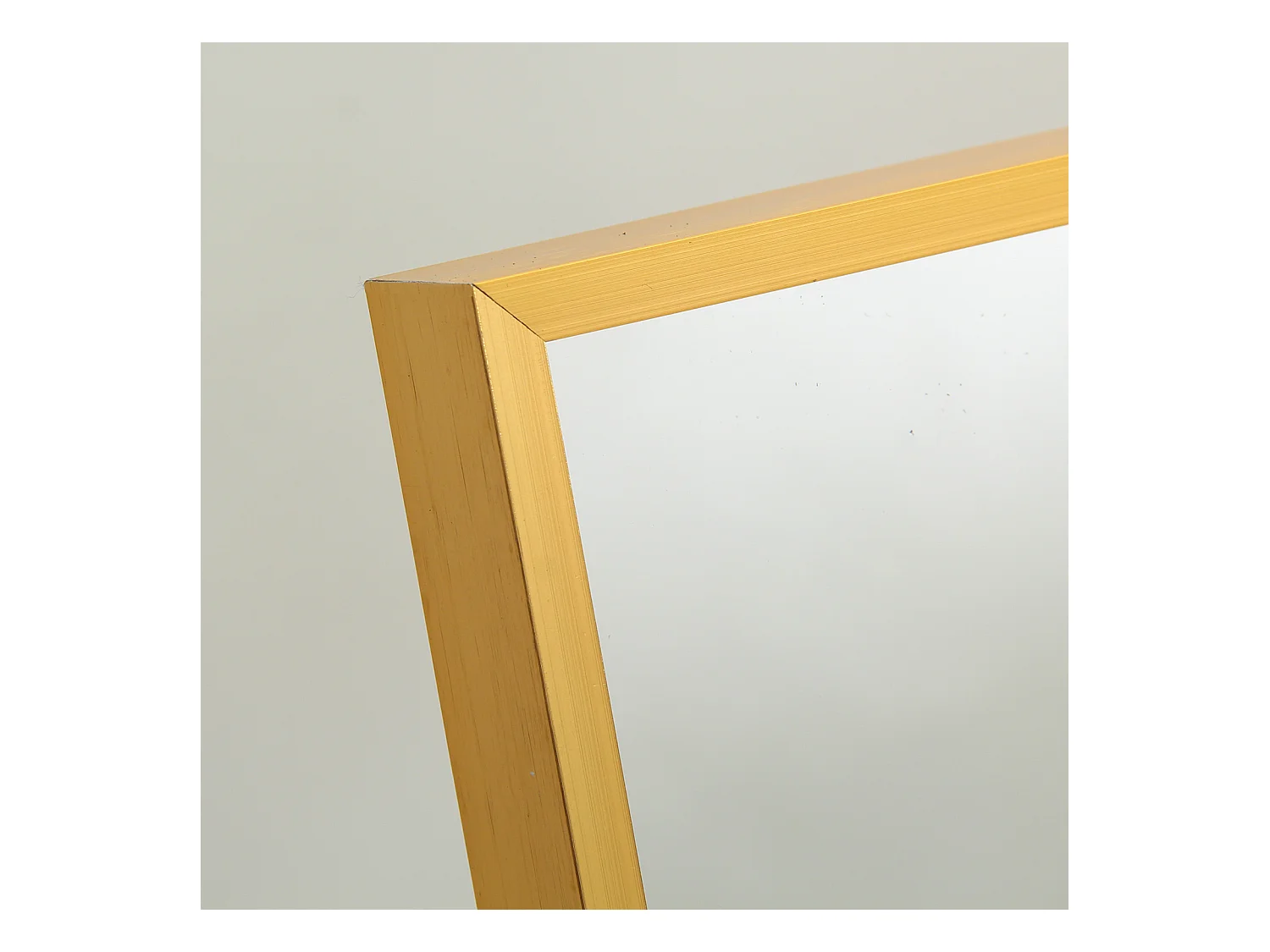 Miroir sur Pied 162x53 cm, Cadre Aluminium Doré, Miroir Mural Moderne à Poser ou Suspendre