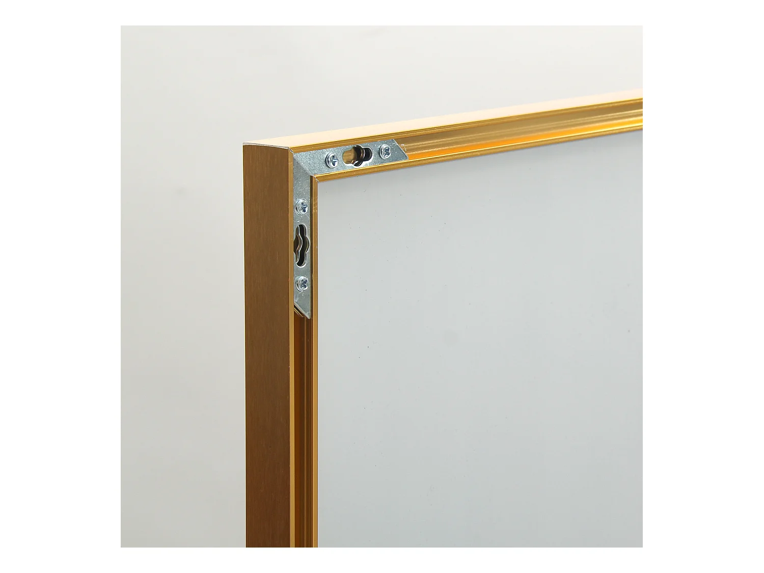 Miroir sur Pied 162x53 cm, Cadre Aluminium Doré, Miroir Mural Moderne à Poser ou Suspendre