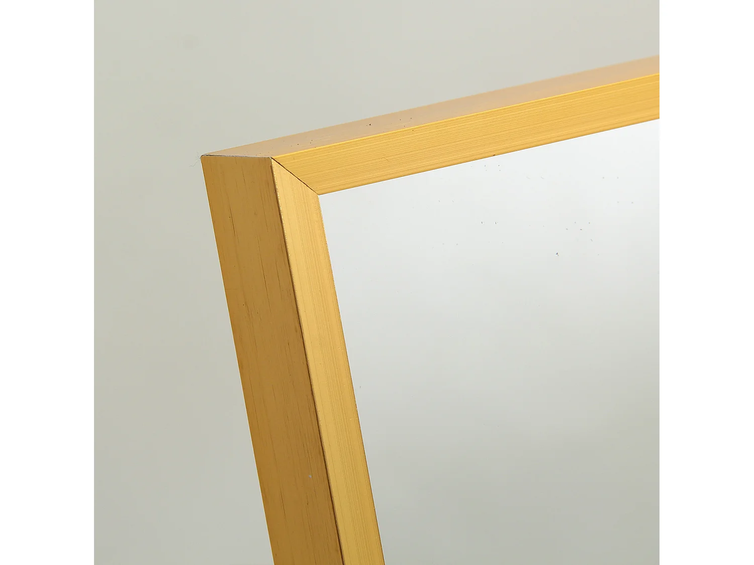 Miroir sur Pied 162x53 cm, Cadre Aluminium Doré, Miroir Mural Moderne à Poser ou Suspendre