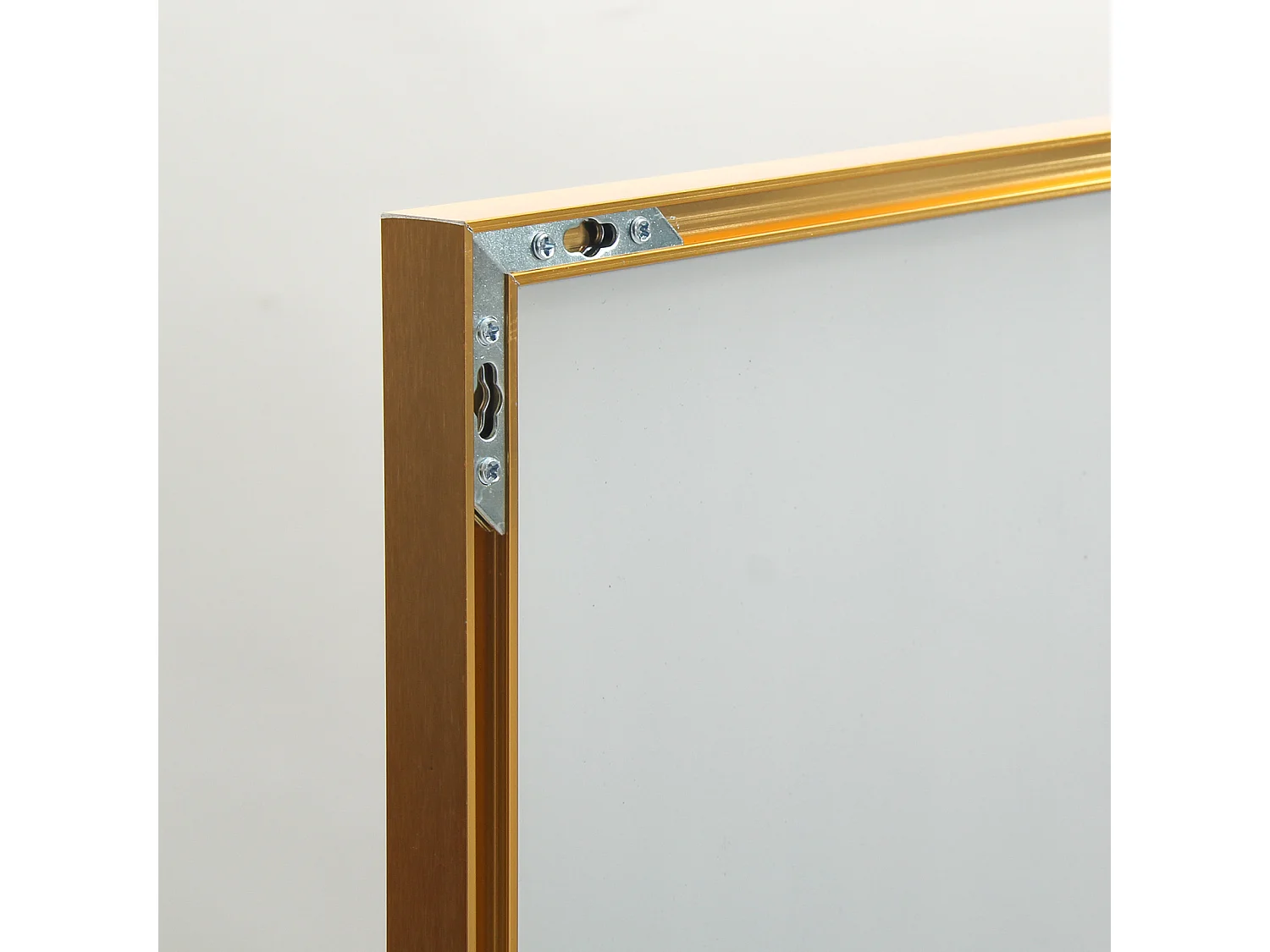 Miroir sur Pied 162x53 cm, Cadre Aluminium Doré, Miroir Mural Moderne à Poser ou Suspendre