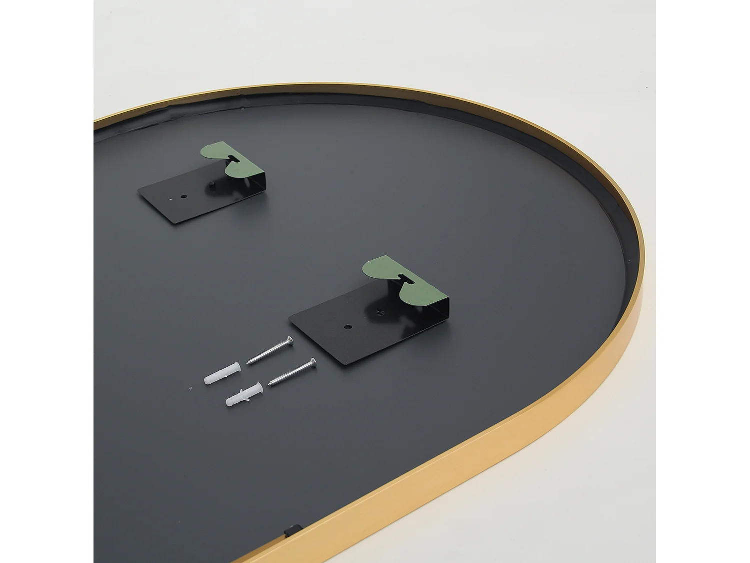 Miroir complet arqué, 165 x 60 cm, pleine longueur, monté au mur, miroir de sol, pour le salon, Doré