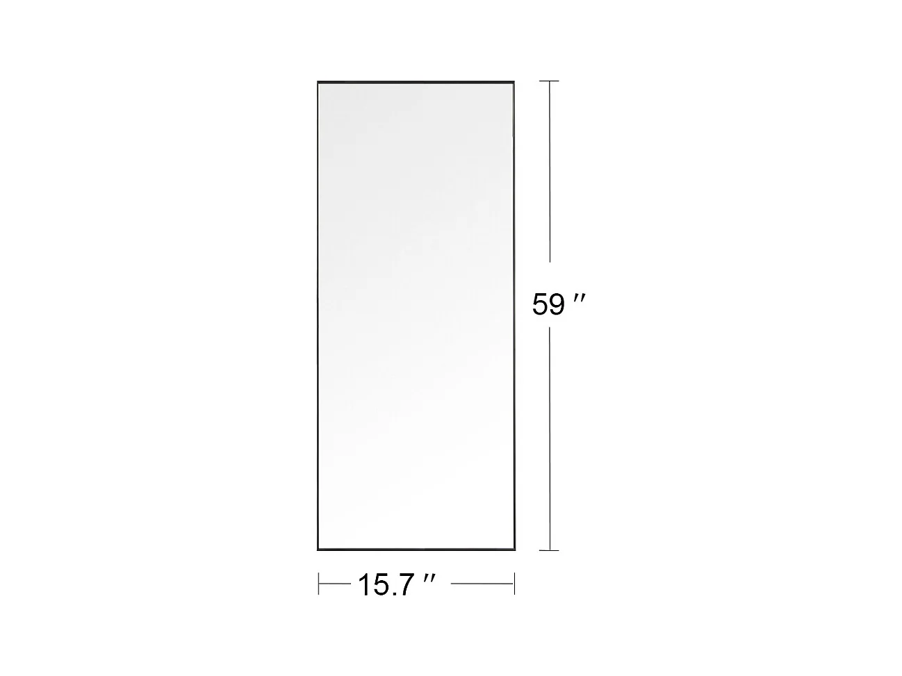 150x40 cm Standspiegel, schwarzer Aluminiumrahmen, moderner Wandspiegel zum Stellen oder Aufhängen