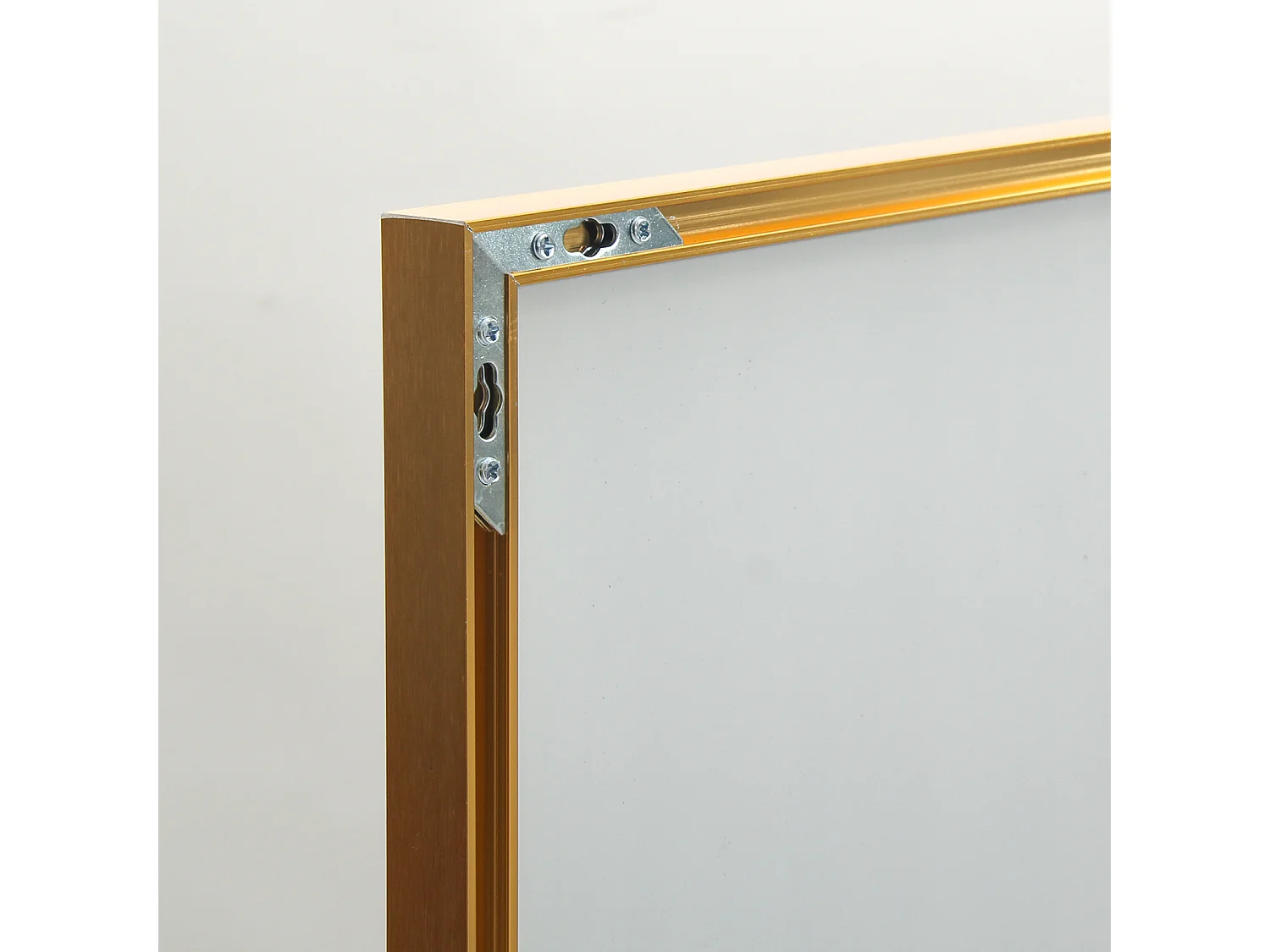 Miroir sur Pied 140x40 cm, Cadre Aluminium Doré, Miroir Mural Moderne à Poser ou Suspendre