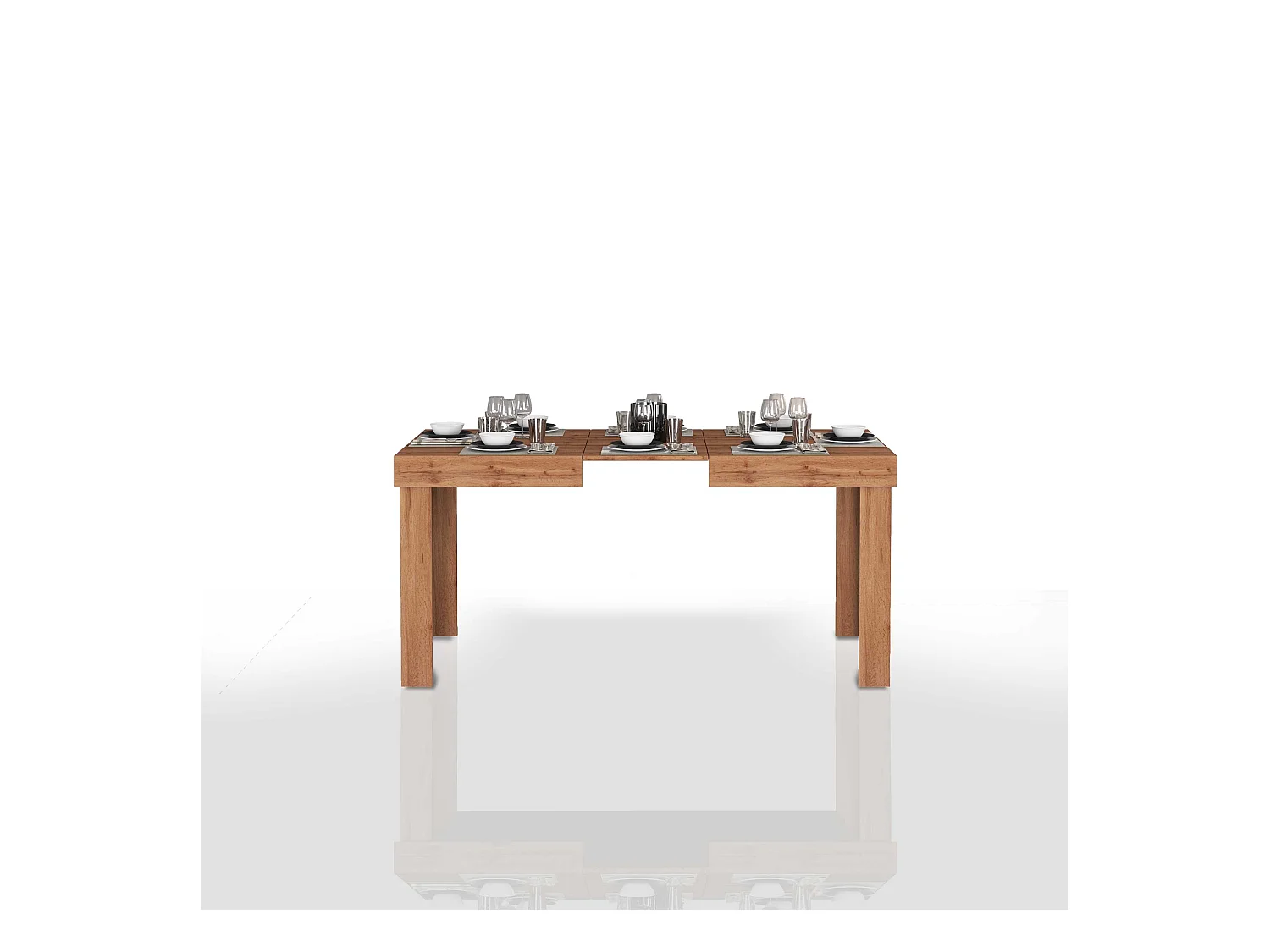 Tavolo allungabile Chronos  ideale per 4-10 persone colore rovere 120/160/200x80x75 cm