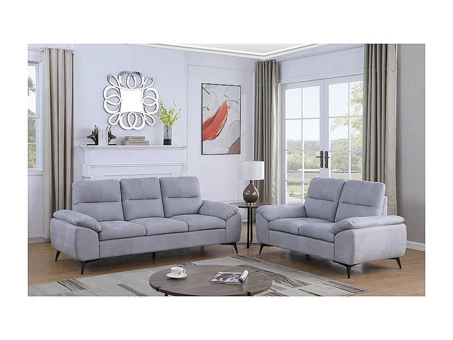 Canapé 3 places Soan simili gris clair