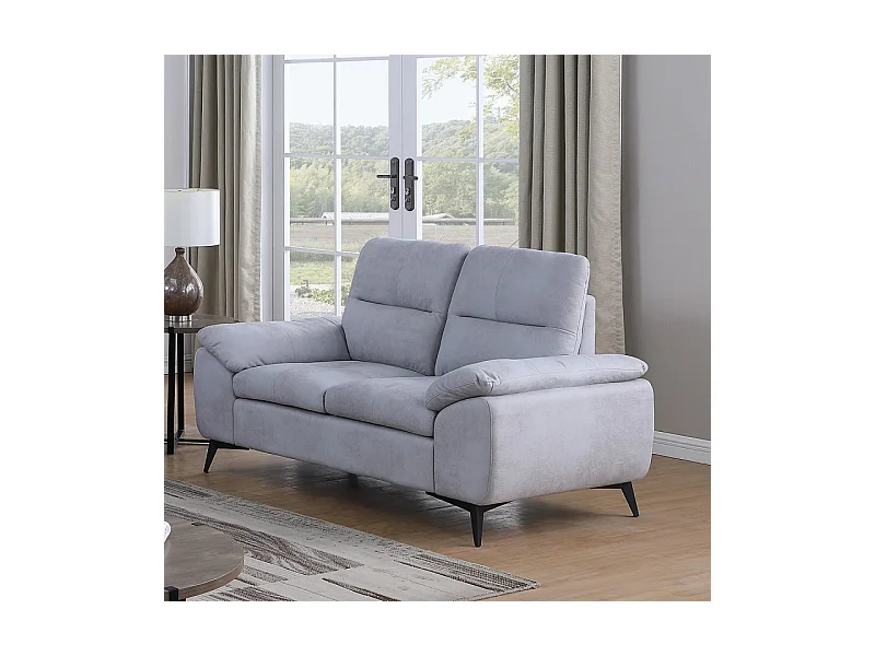 Canapé 2 places Soan simili gris clair