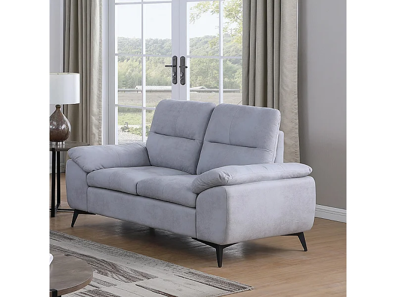 Canapé 2 places Soan simili gris clair
