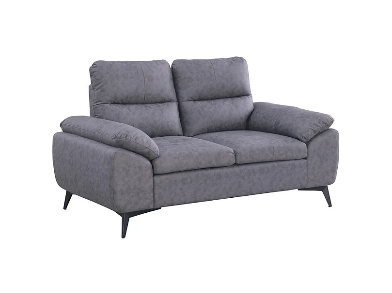 Canapé 2 places Soan simili gris foncé