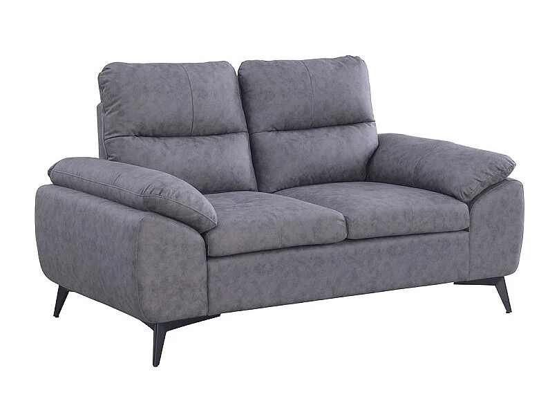 Canapé 2 places Soan simili gris foncé