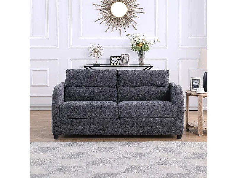 Canapé 3 places gris convertible avec matelas