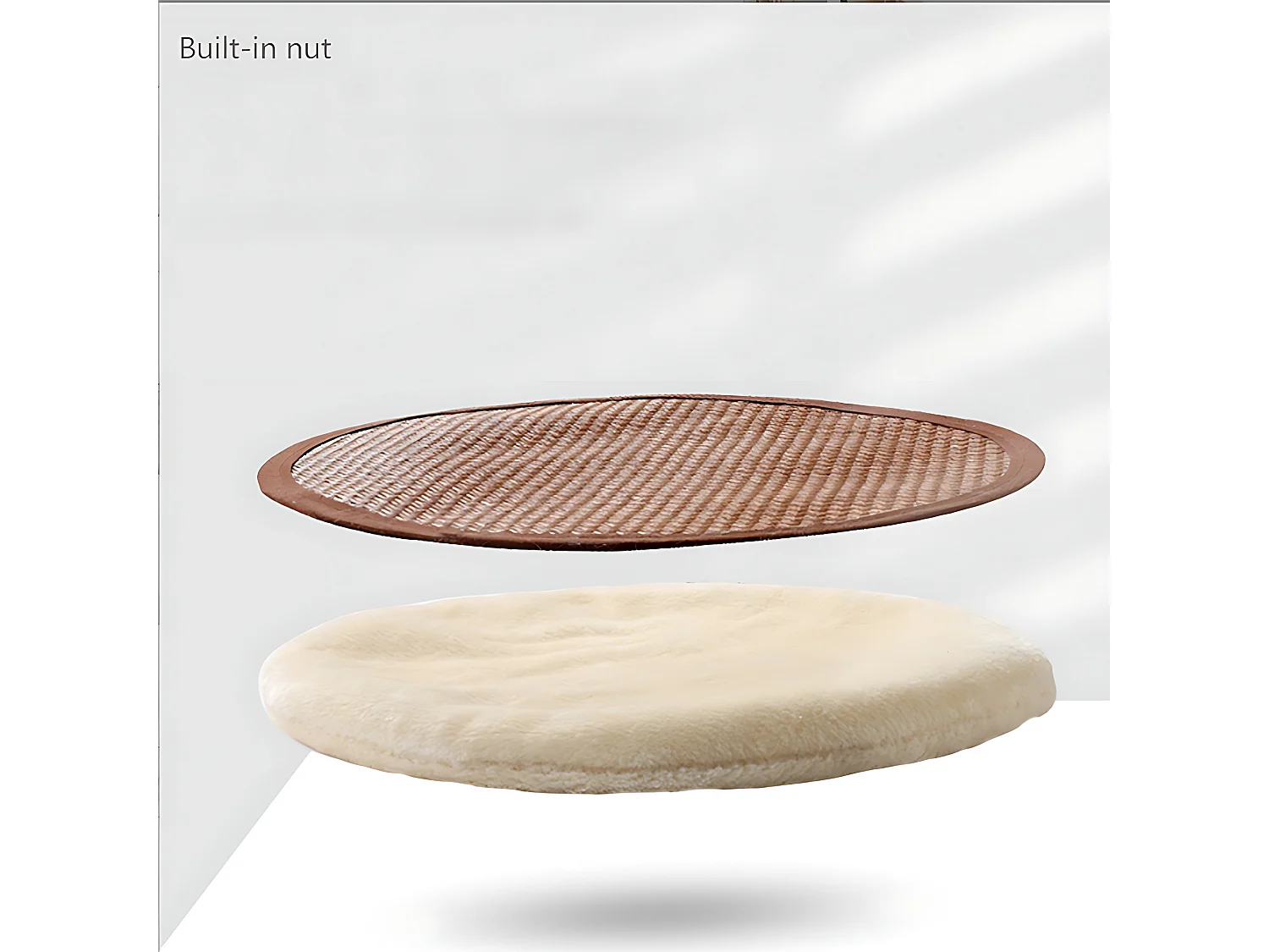 Arbre à Chat Grande Niches À Chat à Table terrasse en bois Tissé à la main multifonction 46x35,8cm