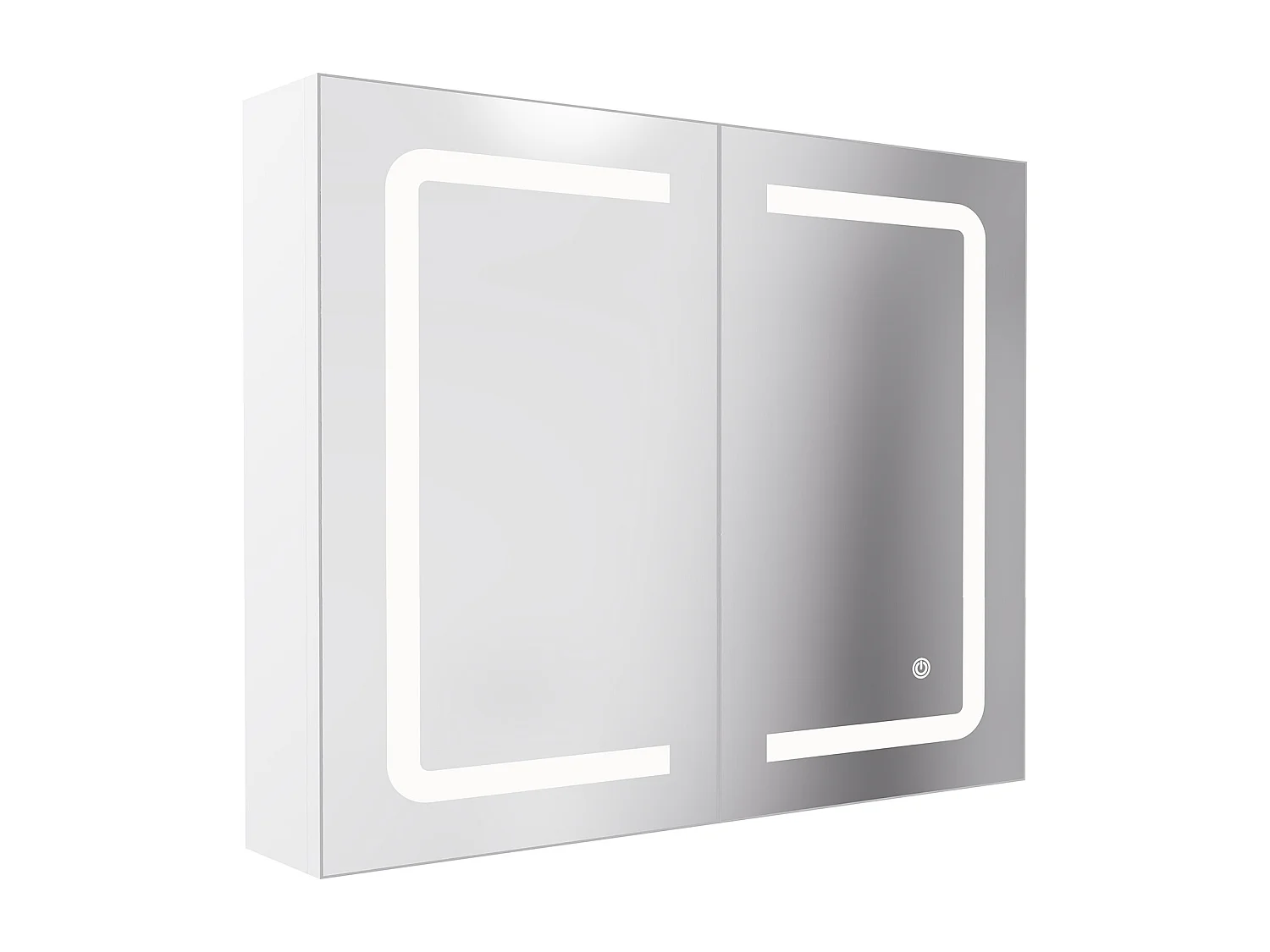 LED-Spiegel-Badezimmerschrank mit Stecker und Sensorschalter - 80x13,5x60 cm