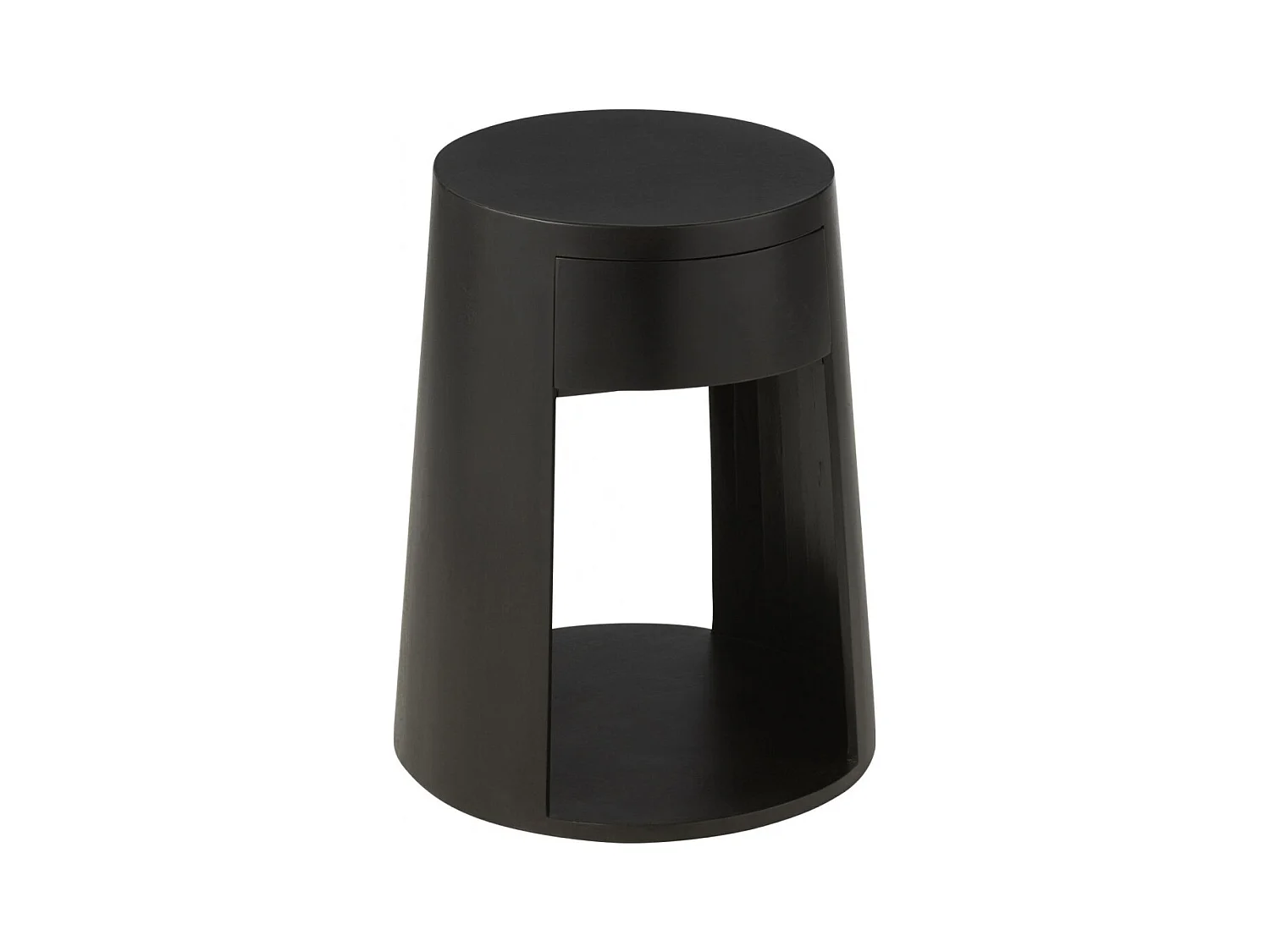 Table de chevet ronde 1 tiroir en manguier - DARWIN