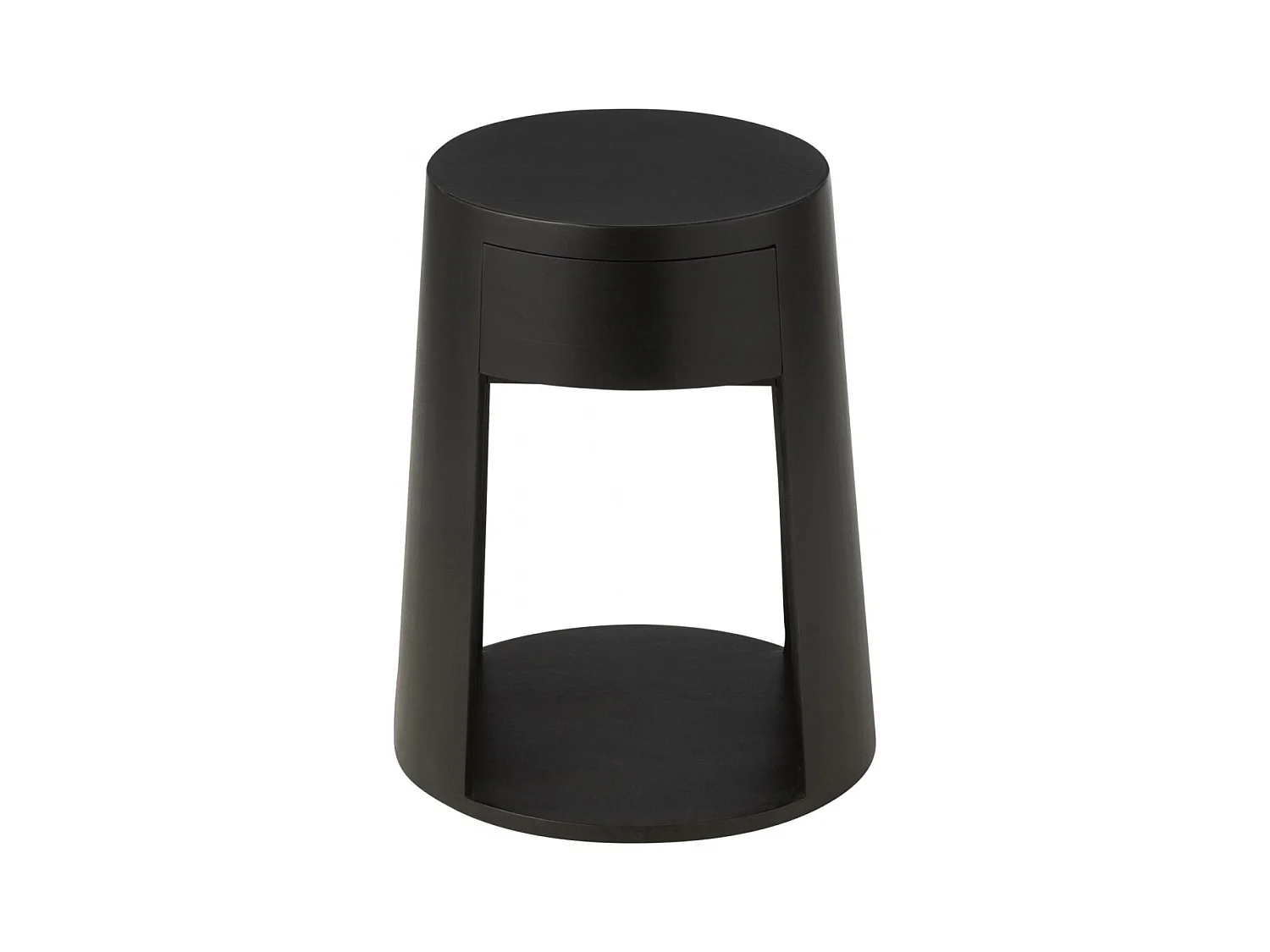 Table de chevet ronde 1 tiroir en manguier - DARWIN