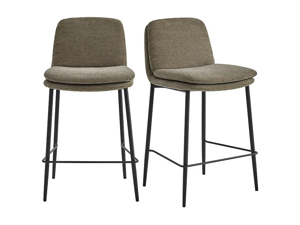 NOLAN-Silla de bar de tela Luxury Marron (x2)
